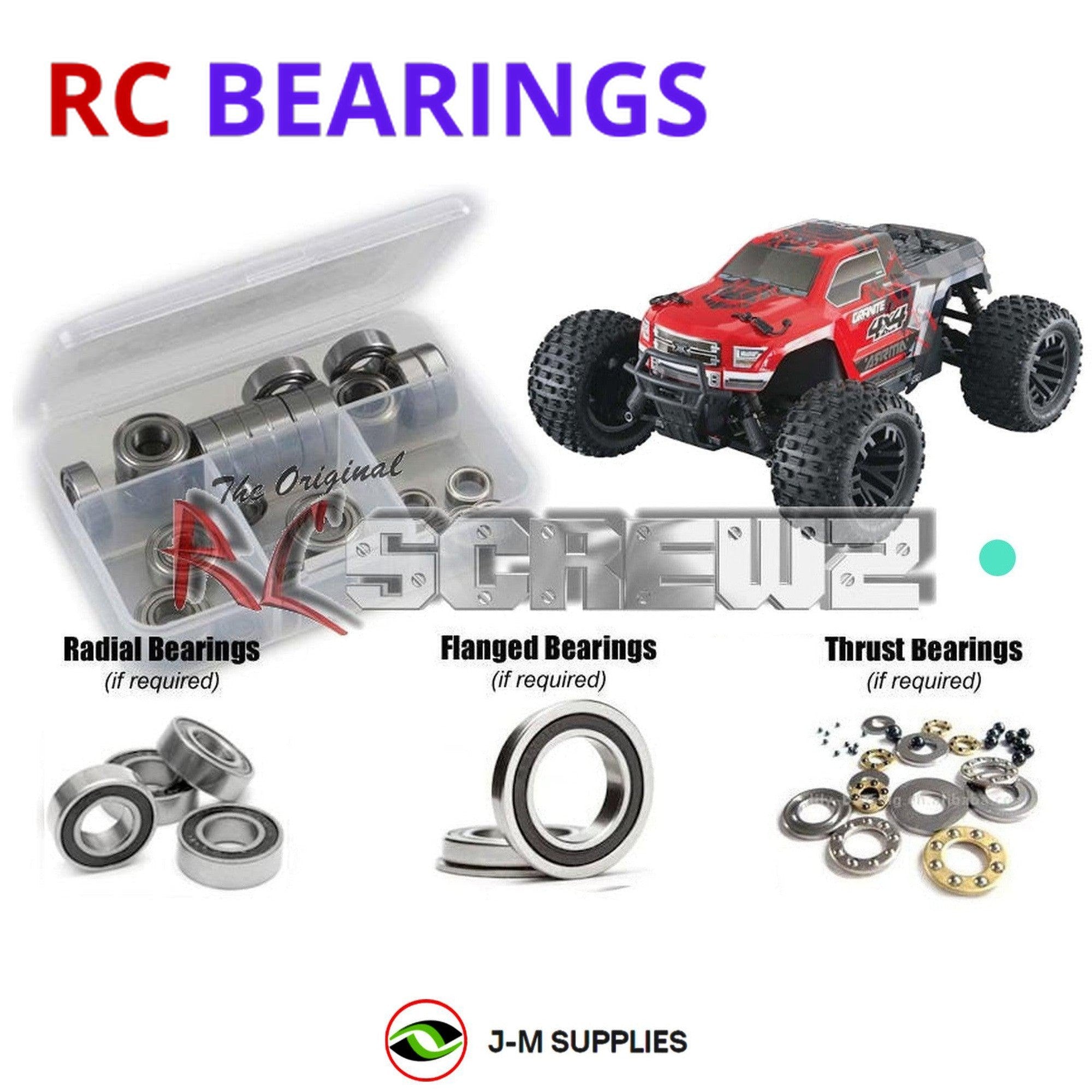 RCScrewZ Rubber Shielded Bearing arrm016r for Arrma Granite 4x4 Mega AR102665/76 - Picture 1 of 12