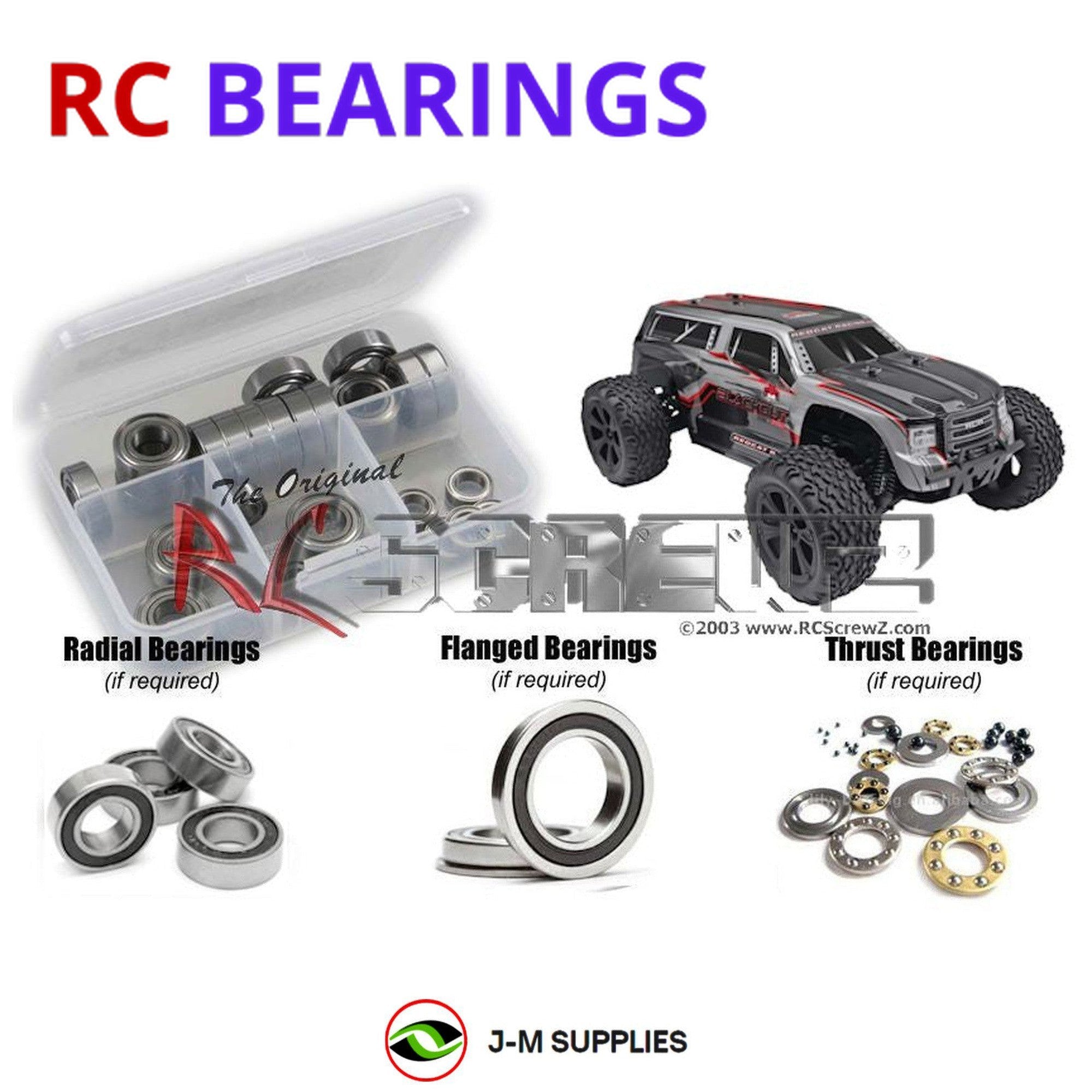 RCScrewZ Rubber Shielded Bearing Kit rcr046r for RedCat Blackout XTE RTR/Pro - Picture 1 of 12