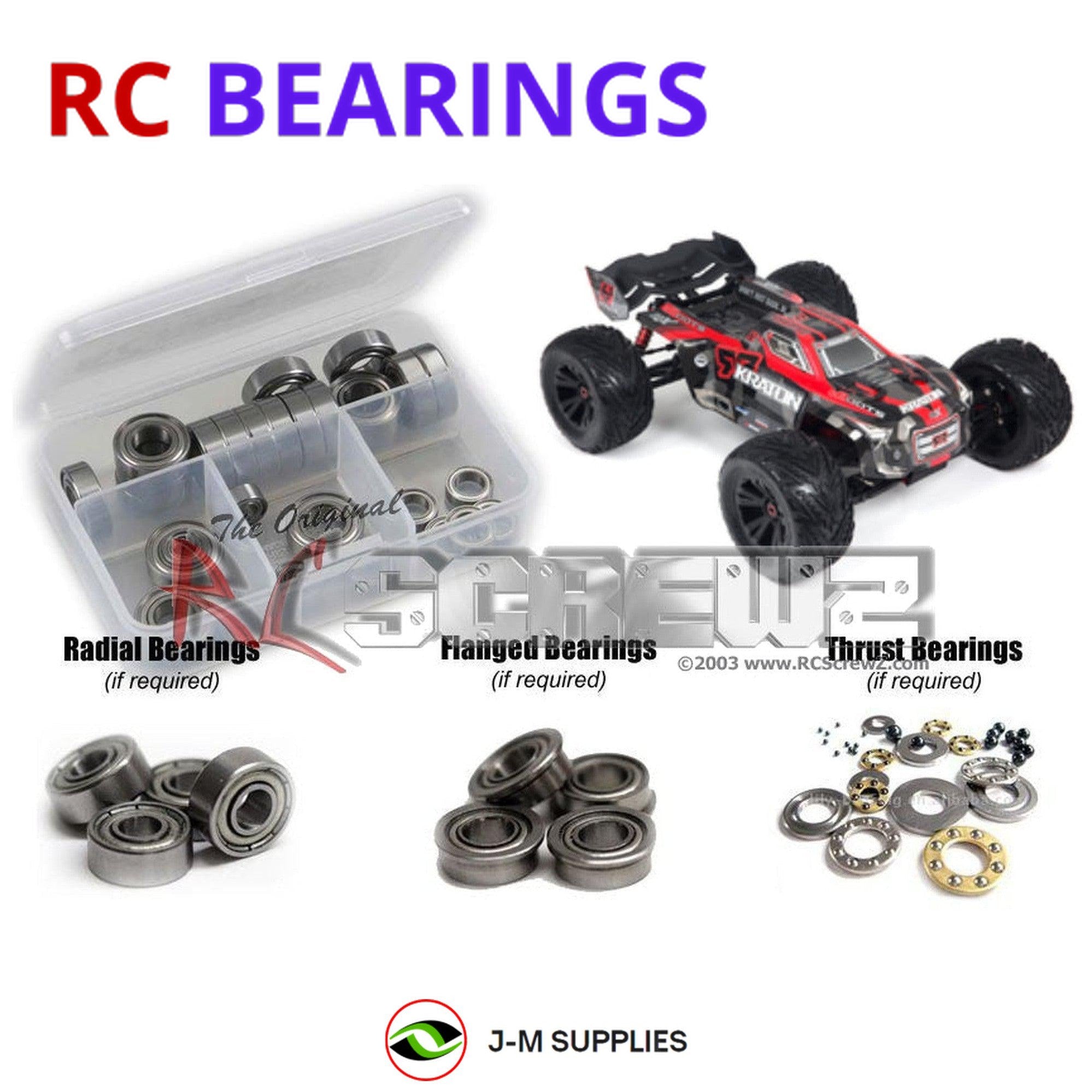 RCScrewZ Metal Shielded Bearings ara028b for Arrma RC Kraton 6s BLX V3 106029/31 - Picture 1 of 12