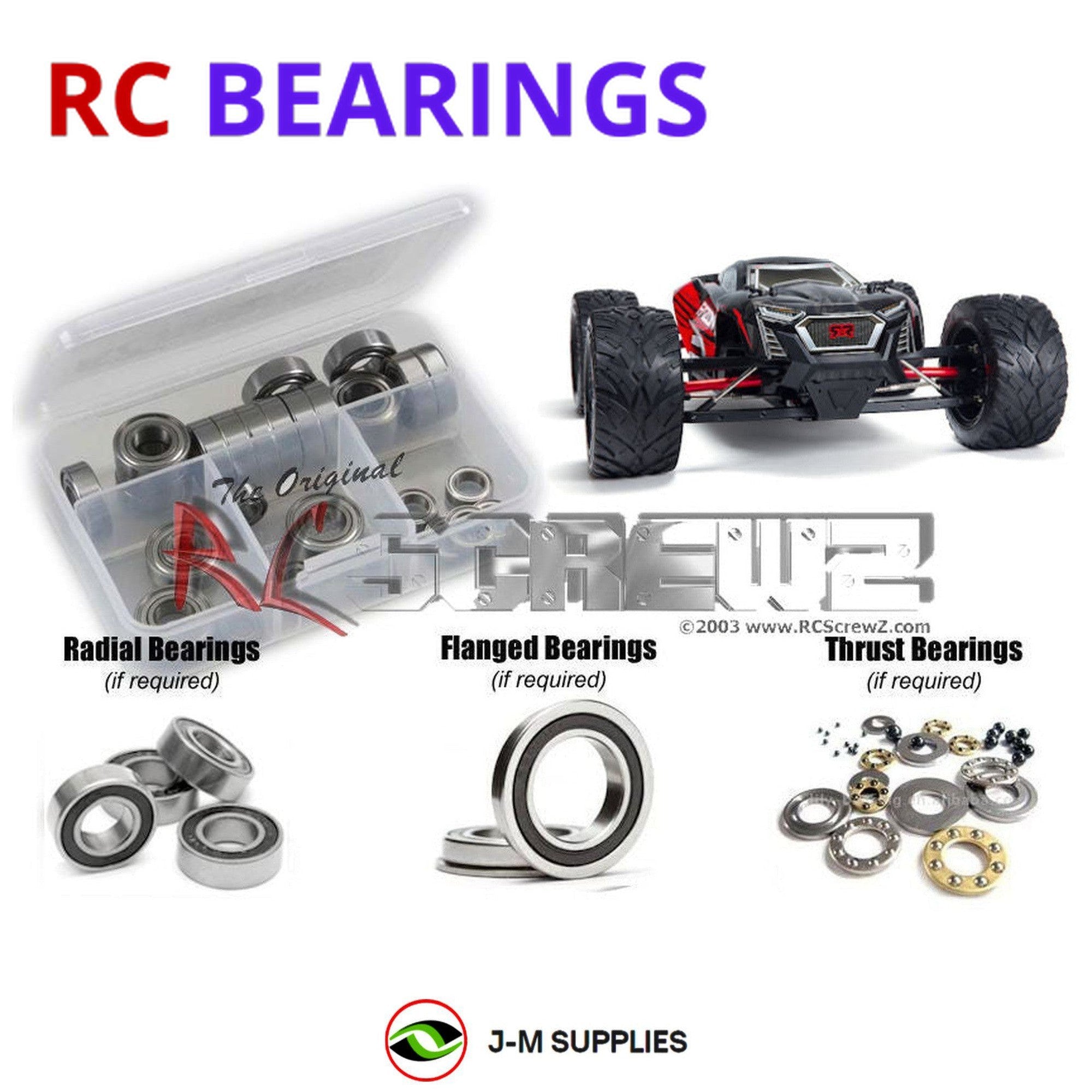 RCScrewZ Rubber Shielded Bearings arrm014r for Arrma Fazon 6s BLX 1/8 #AR106020 - Picture 1 of 12