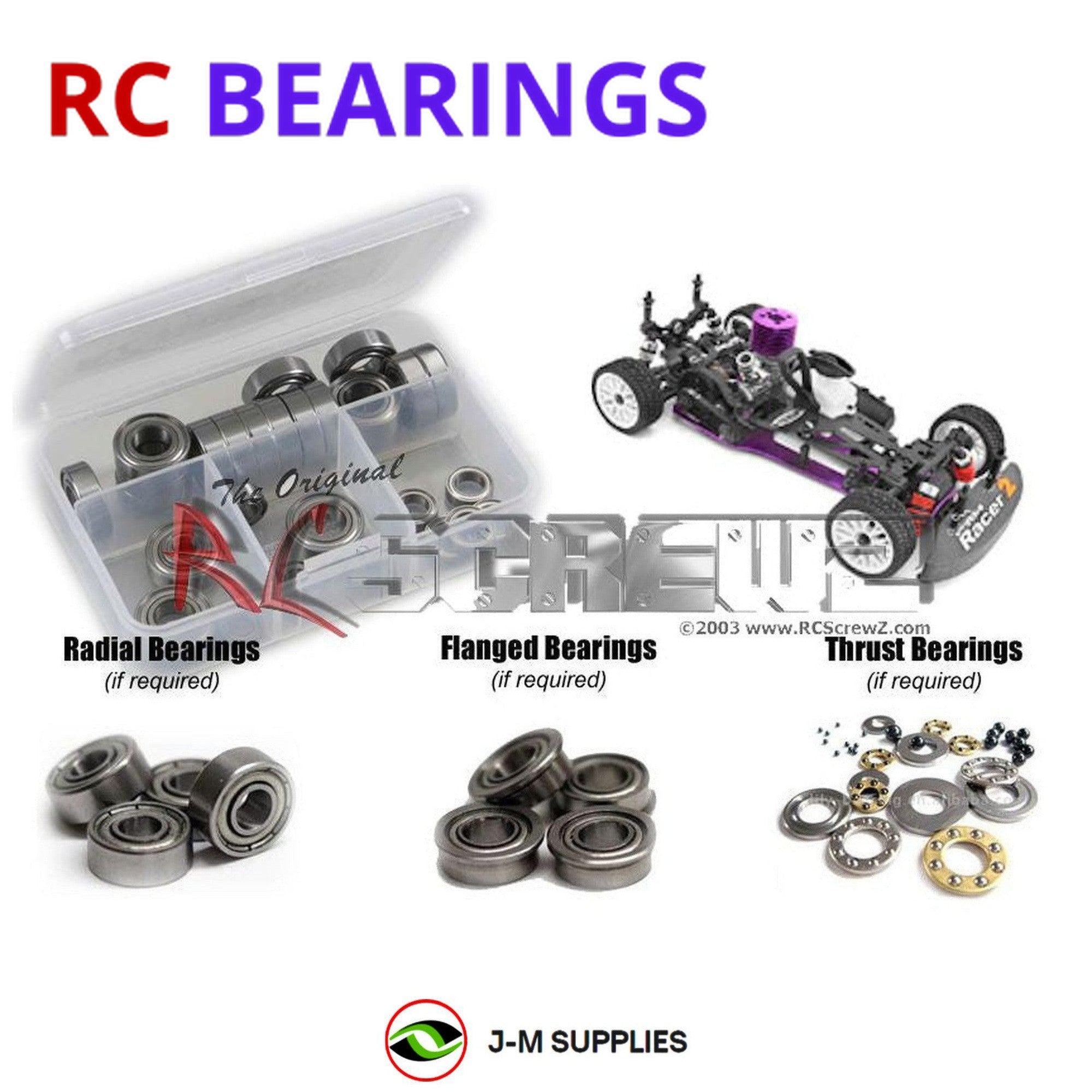 RCScrewZ Metal Shielded Bearing Kit hpi006b for HPI Racing Nitro Racer 2 RTR - Picture 1 of 12