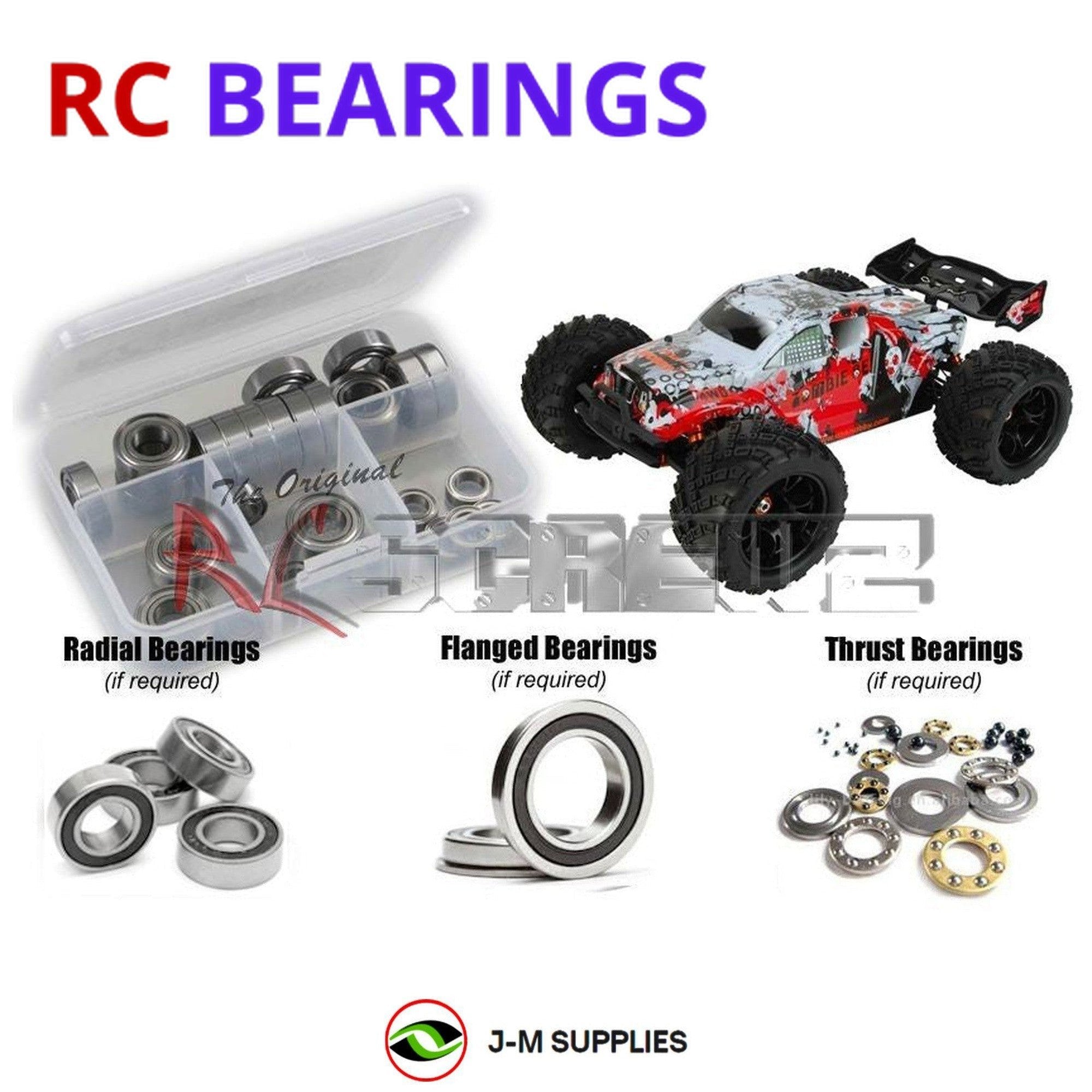 RCScrewZ Rubber Shielded Bearing Kit dhk004r for DHK Hobby Zombie 1/8th - Picture 1 of 12