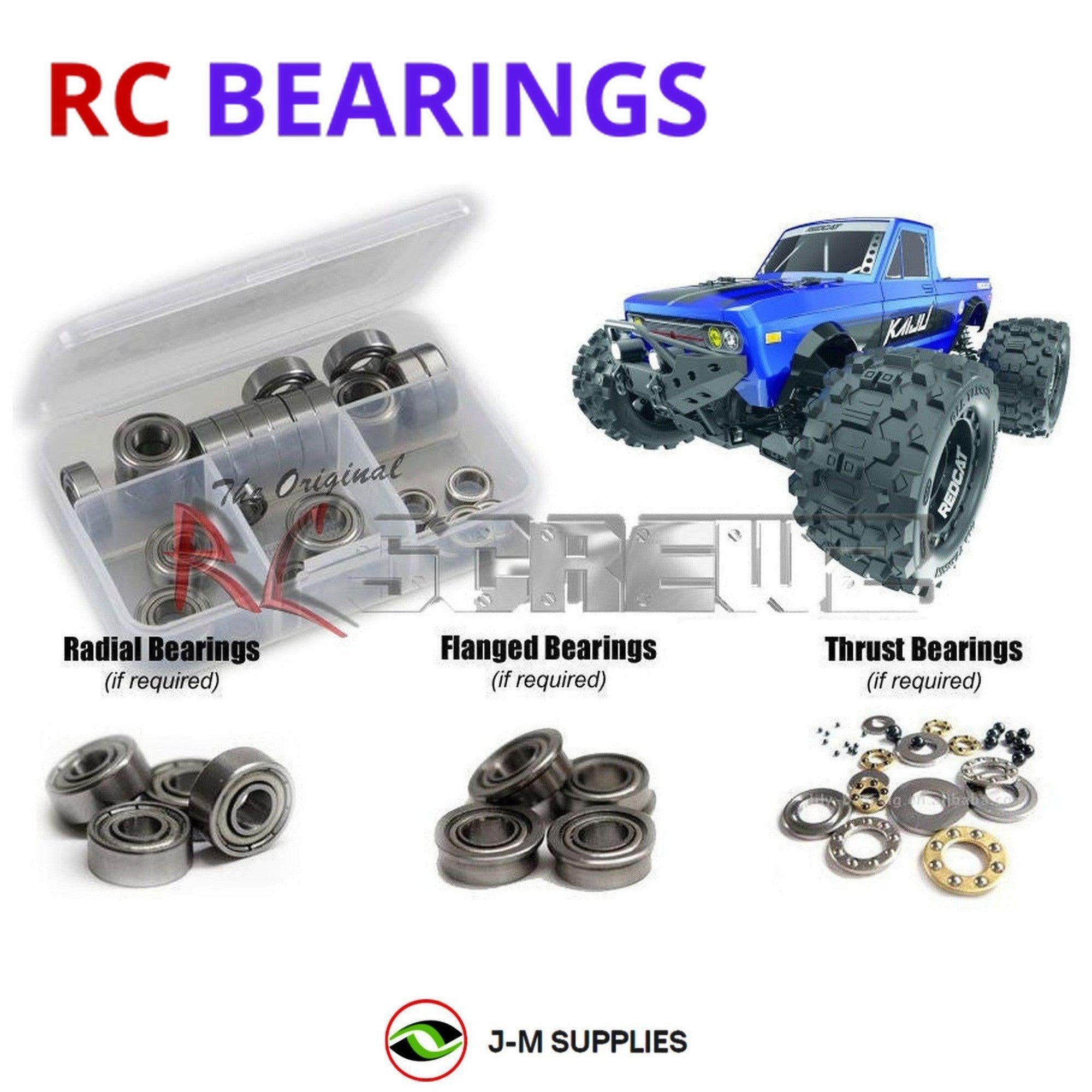 RCScrewZ Metal Shielded Bearing Kit rer070b for RedCat Kaiju 1/8th - Picture 1 of 12