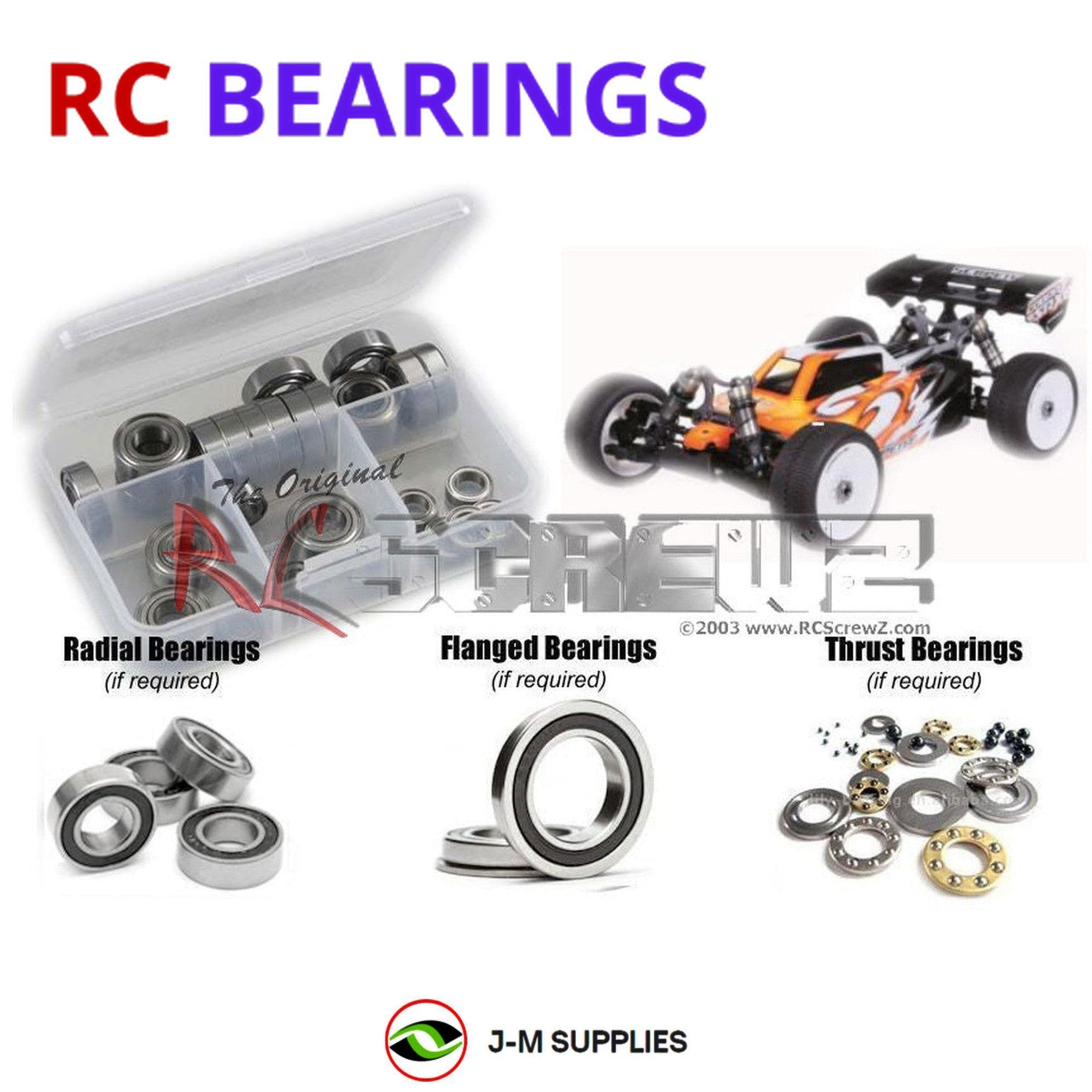 RCScrewZ Rubber Shielded Bearing Kit ser066r for Serpent SRX8e 1/8th - Picture 1 of 12