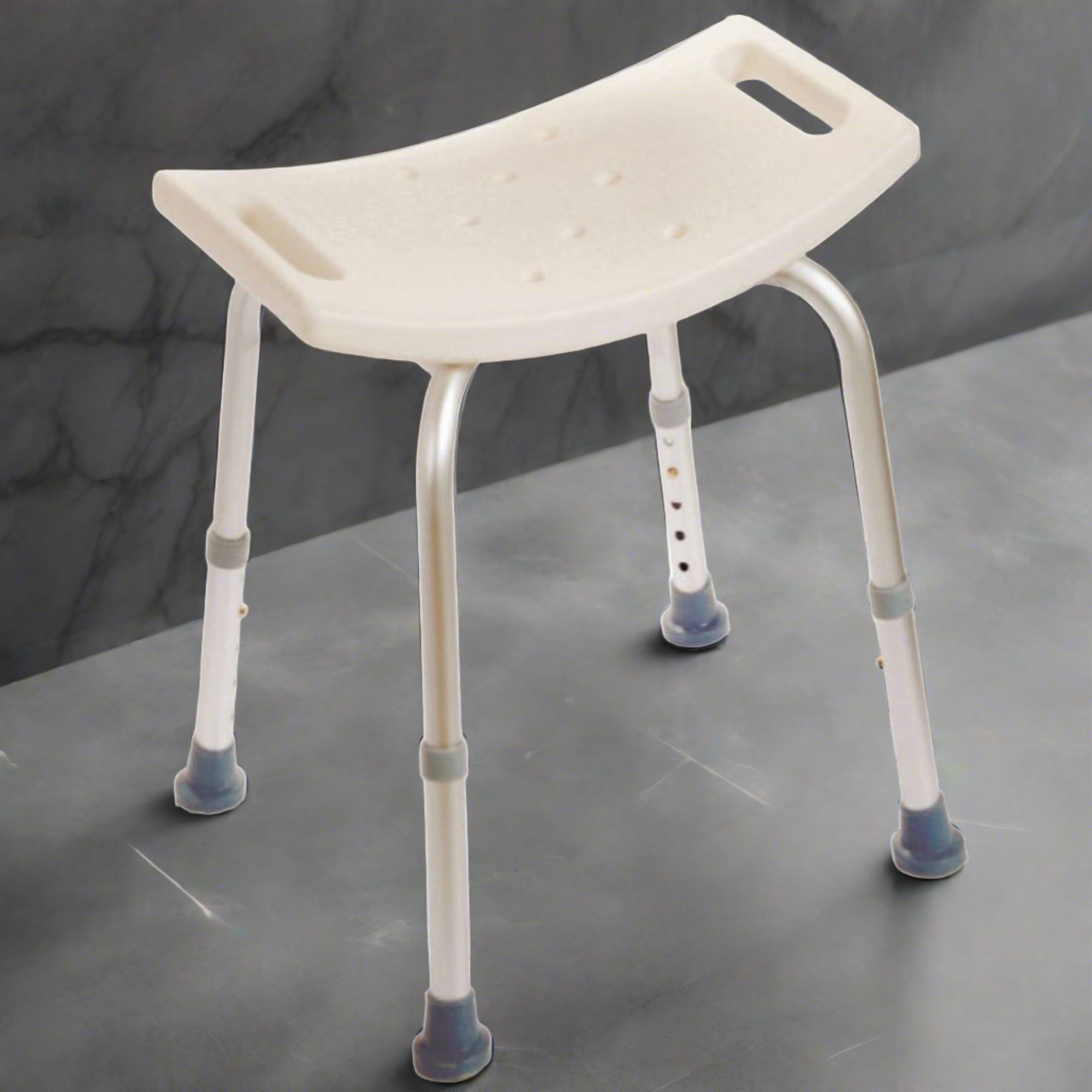 MOBB Bath Chair without Back, Aluminum, Adjustable, Mobility, 300 lbs, White - Picture 3 of 12