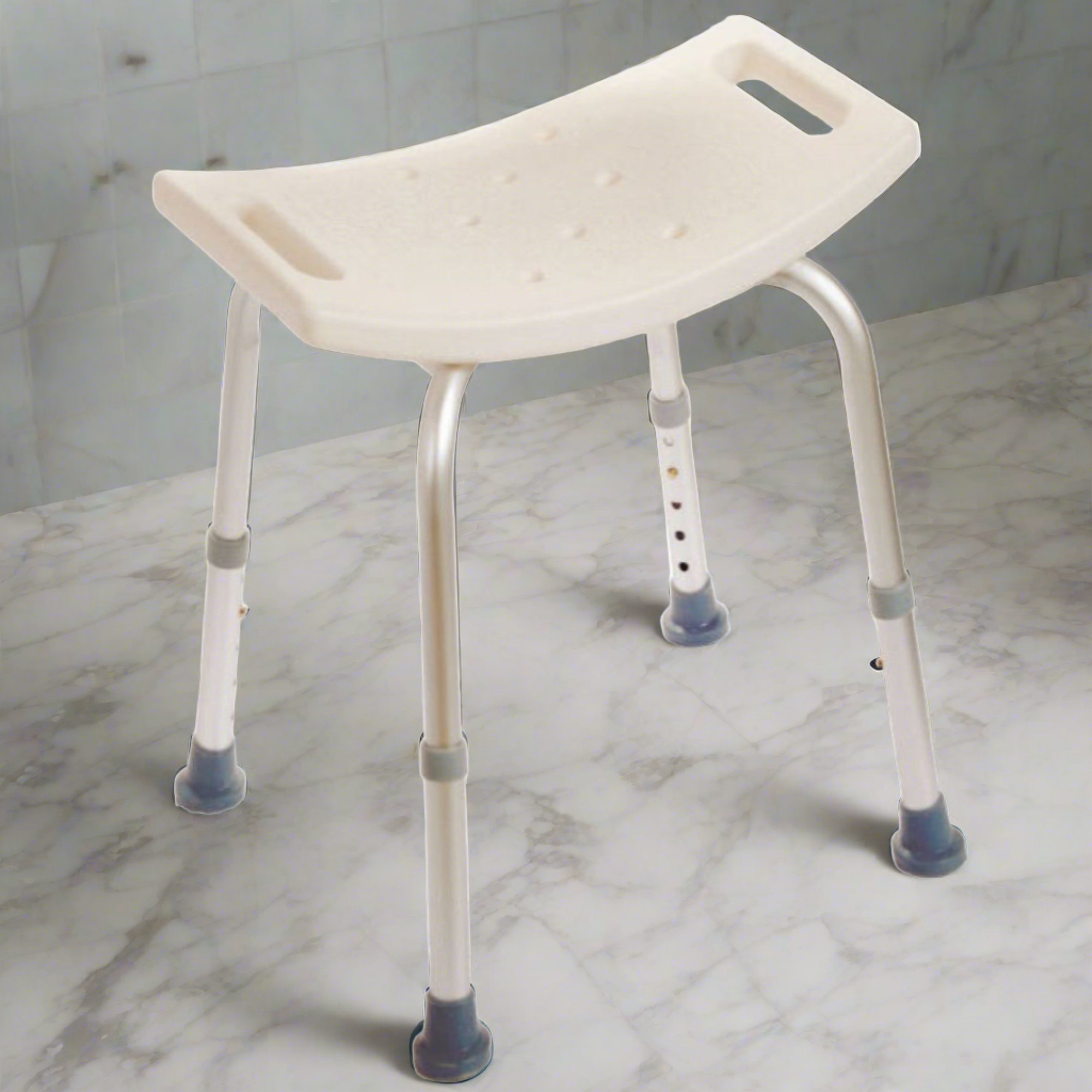 MOBB Bath Chair without Back, Aluminum, Adjustable, Mobility, 300 lbs, White - Picture 6 of 12