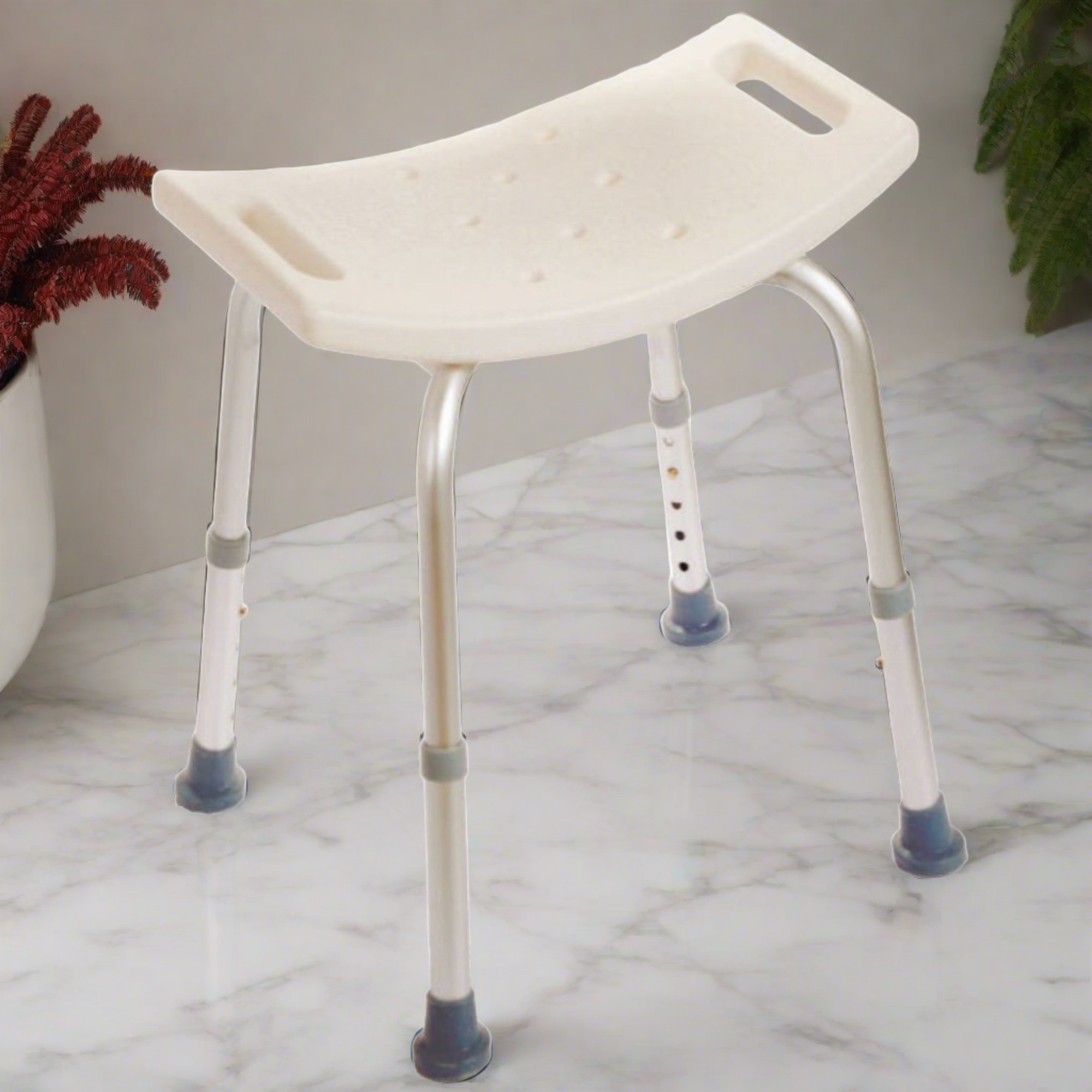 MOBB Bath Chair without Back, Aluminum, Adjustable, Mobility, 300 lbs, White - Picture 8 of 12