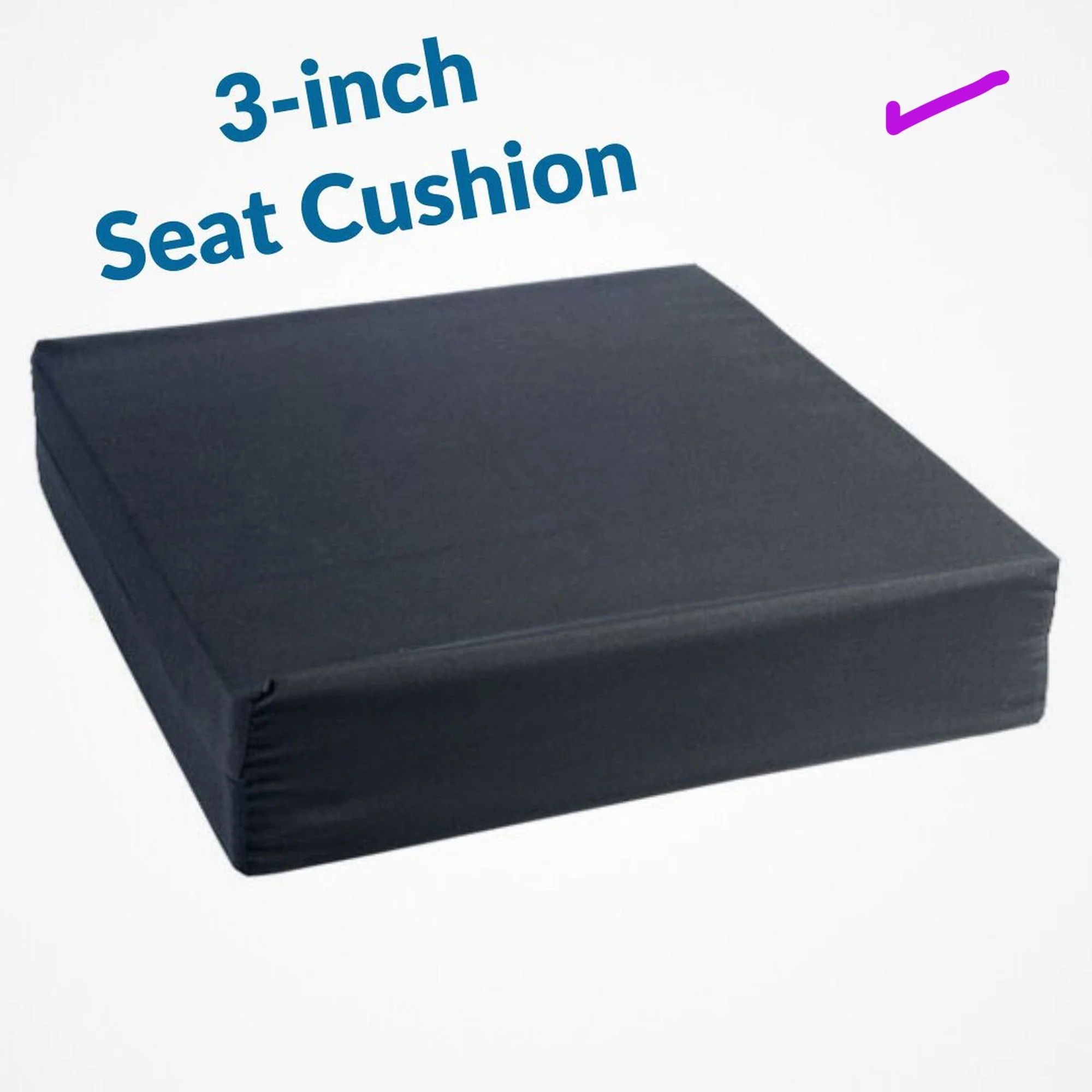 MOBB Ergonomic 3-inch Foam Seat Cushion, 18x16, Pressure Reduction, Wheelchairs - Picture 1 of 12