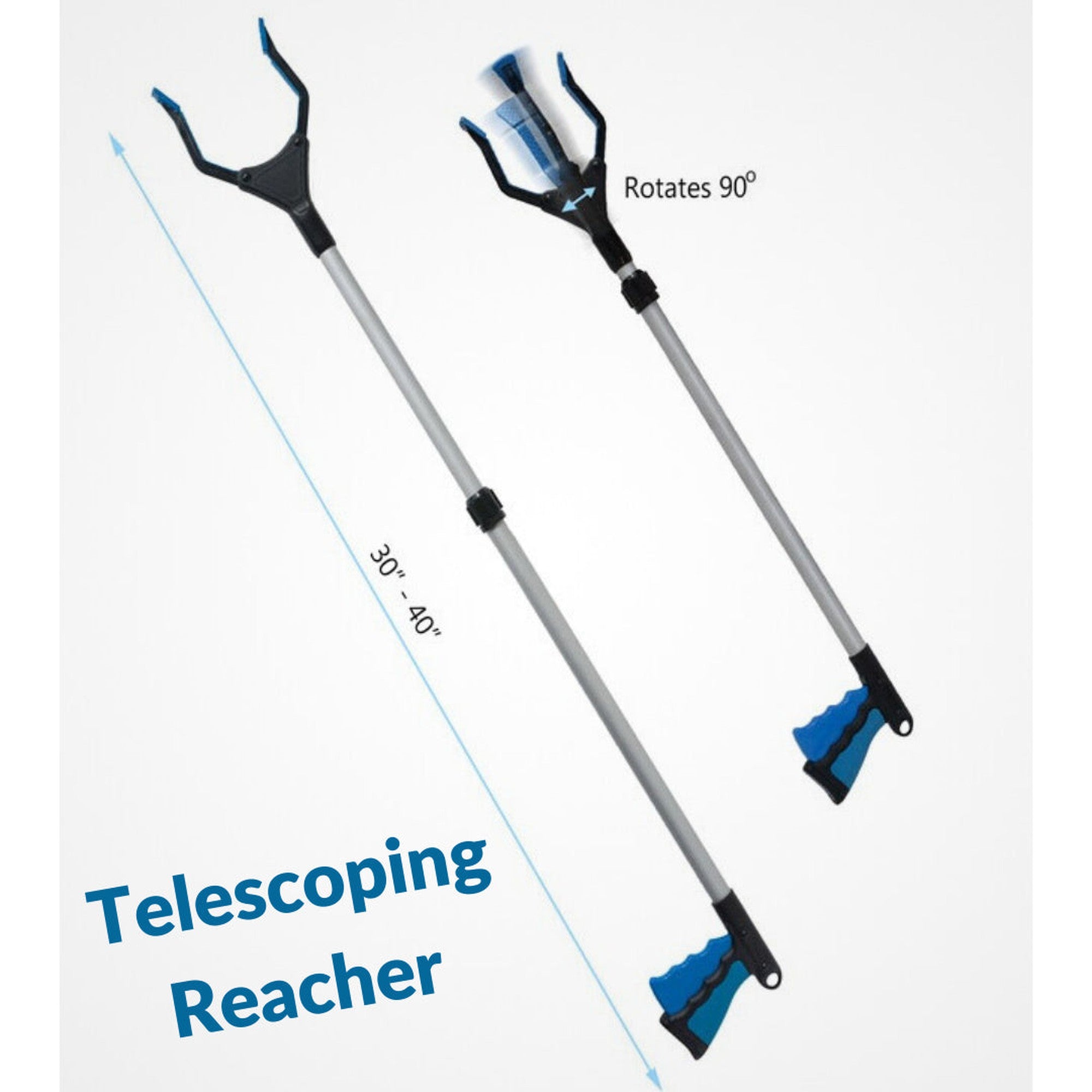 MOBB Telescoping Reacher Grabber - Extends 40-inches, Rotating Claws, Daily Aid - Picture 1 of 12