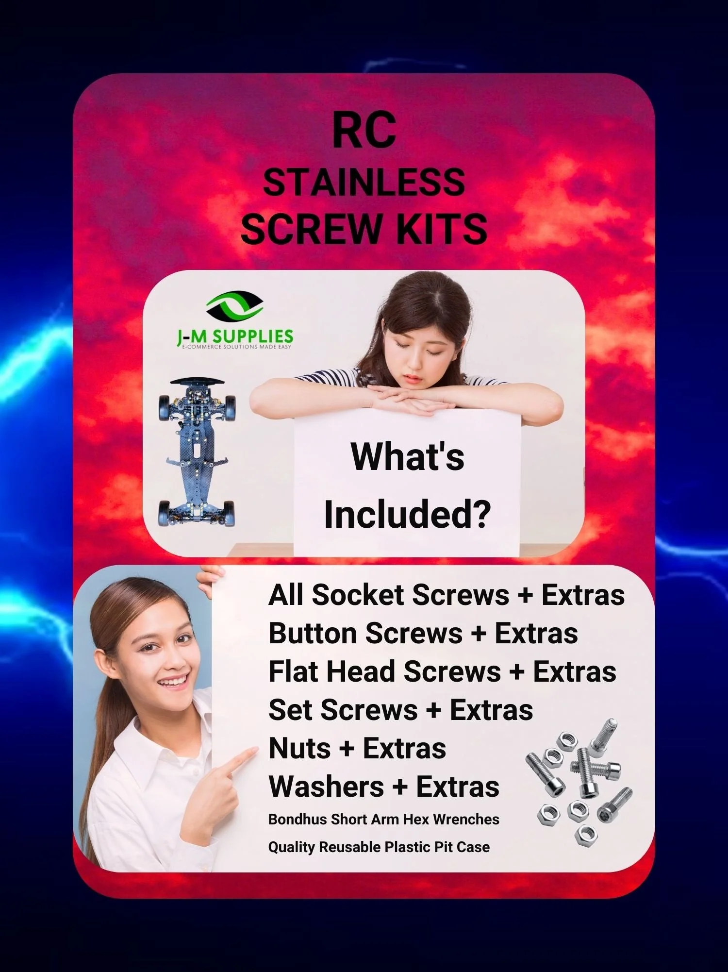 RCScrewZ Stainless Screw Kit xra165 for XRAY XB2 2024 Carpet/Dirt (#320015/16) - Picture 3 of 12