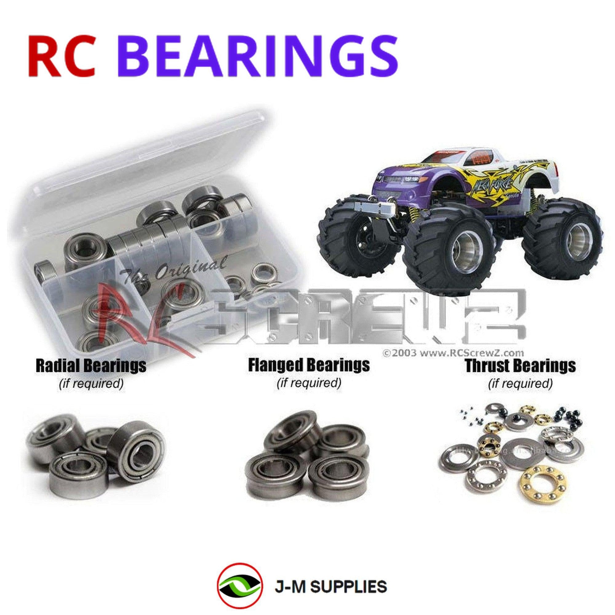 RCScrewZ Metal Shielded Bearing Kit kyo049b for Kyosho Mega Force Monster | UPG - Picture 1 of 12