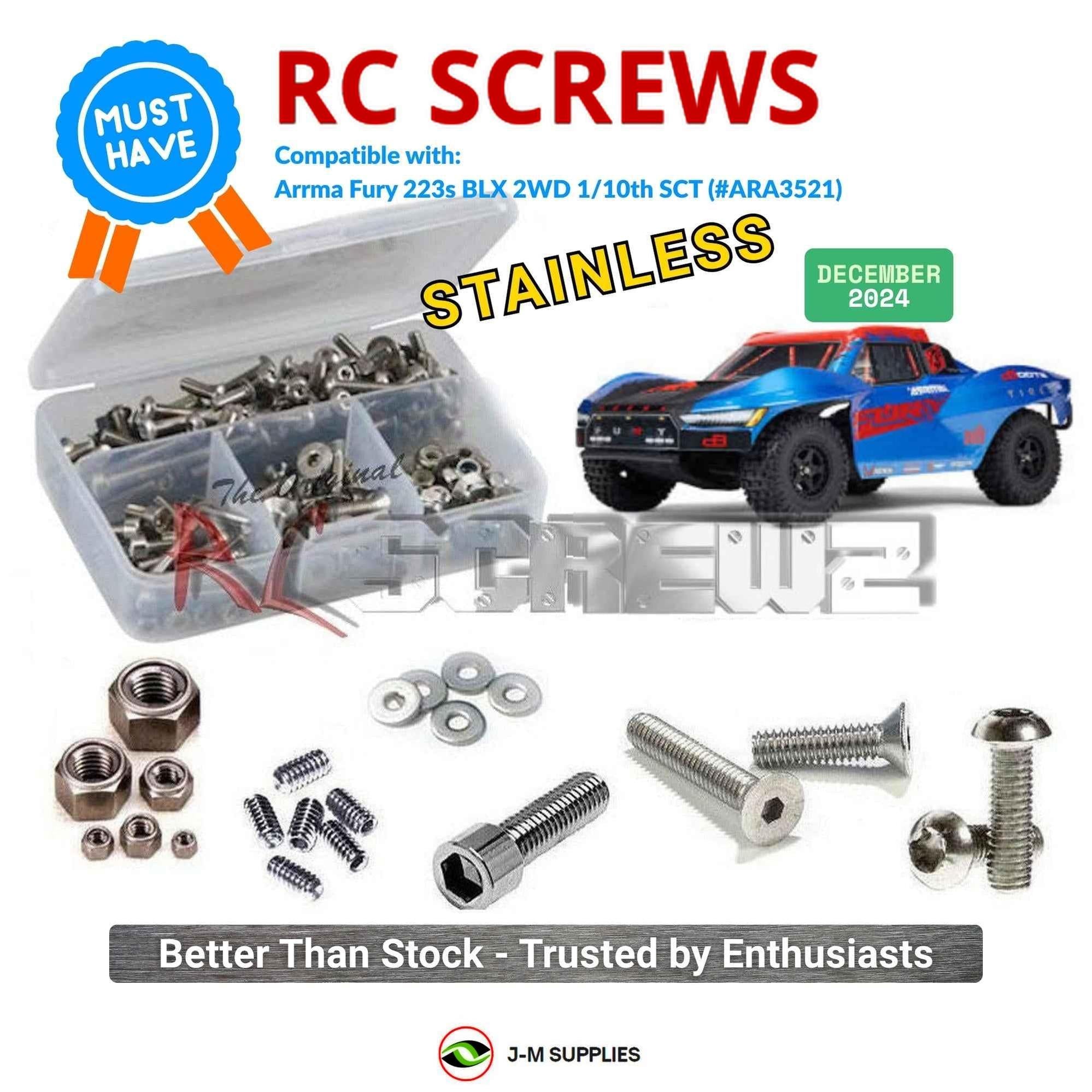 RCScrewZ Stainless Screw Kit ara059 for Arrma Fury 223s BLX 2WD (#ARA3521) | SET - Picture 1 of 12