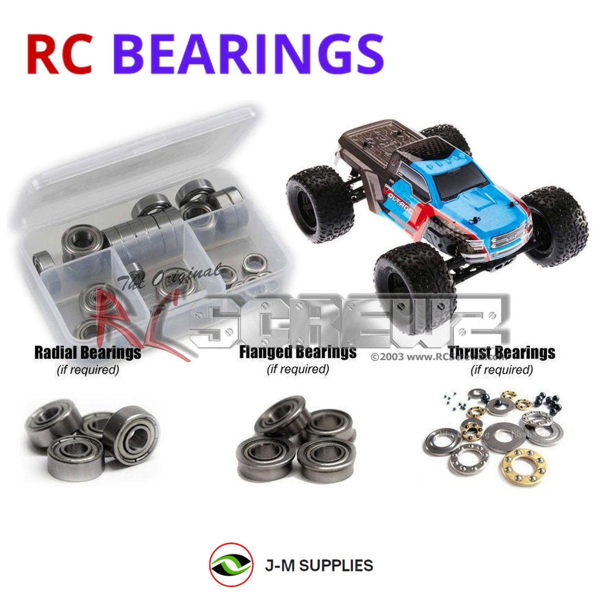 RCScrewZ Metal Shielded Bearing ara024b for Arrma RC Granite Voltage 1/10 102727 - Picture 1 of 12