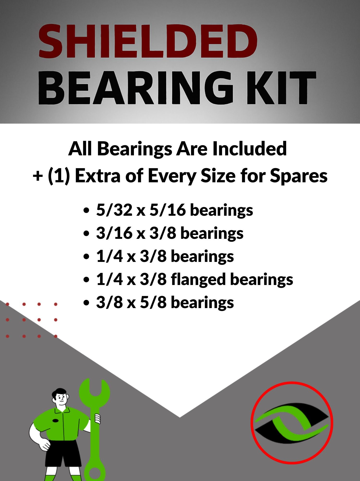 RCScrewZ Metal Shielded Bearings asc153b for Associated RC10 4WD 1/10 6040 | KIT - Picture 2 of 12