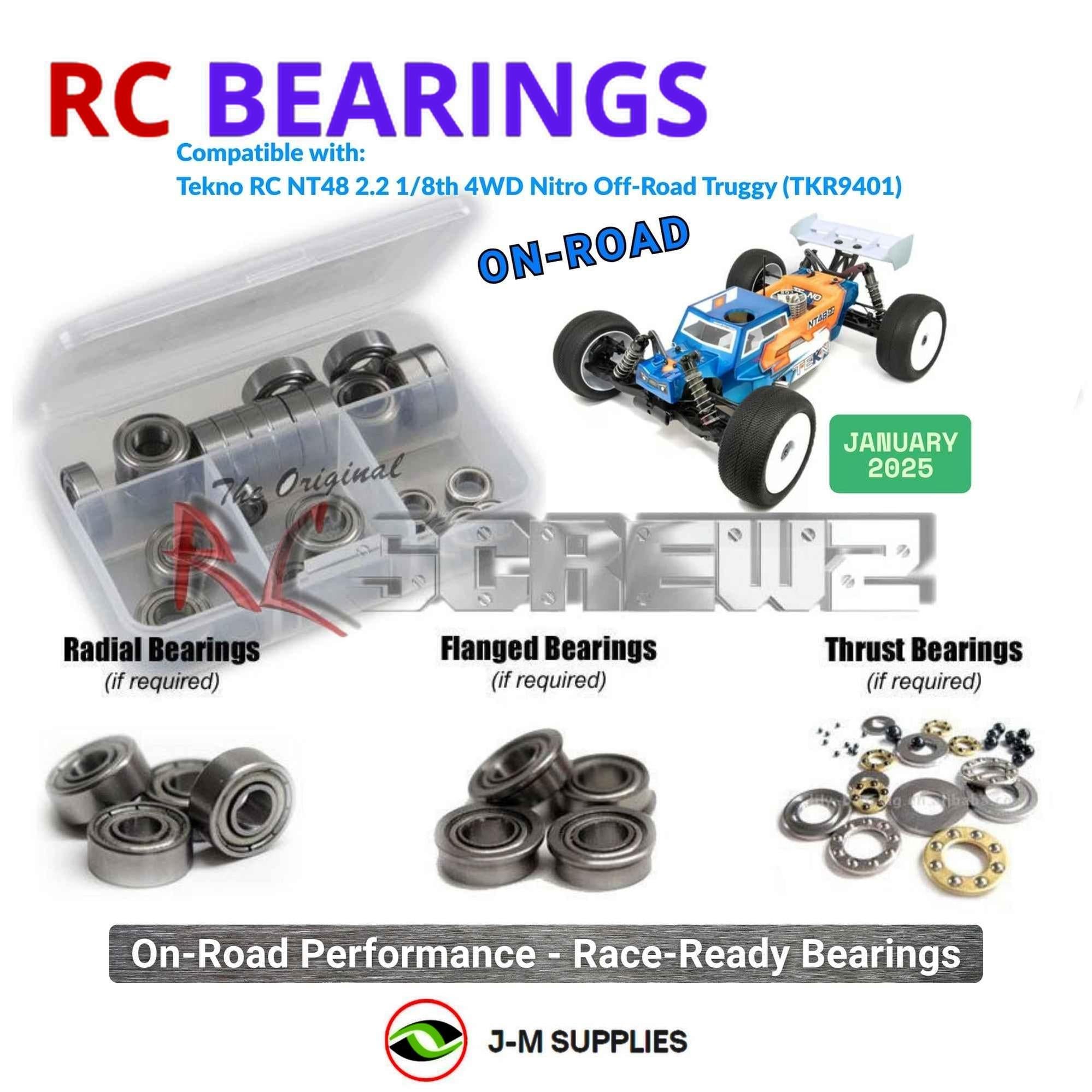RCScrewZ Metal Shielded Bearings tek034b for Tekno NT48 2.2 1/8 (TKR9401) | SET - Picture 1 of 12