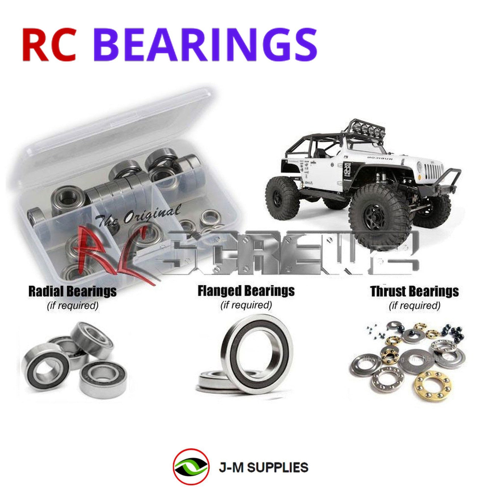 RCScrewZ Rubber Shielded Bearing Kit axi008r for Axial Racing SCX10 Wrangler G6 - Picture 1 of 12