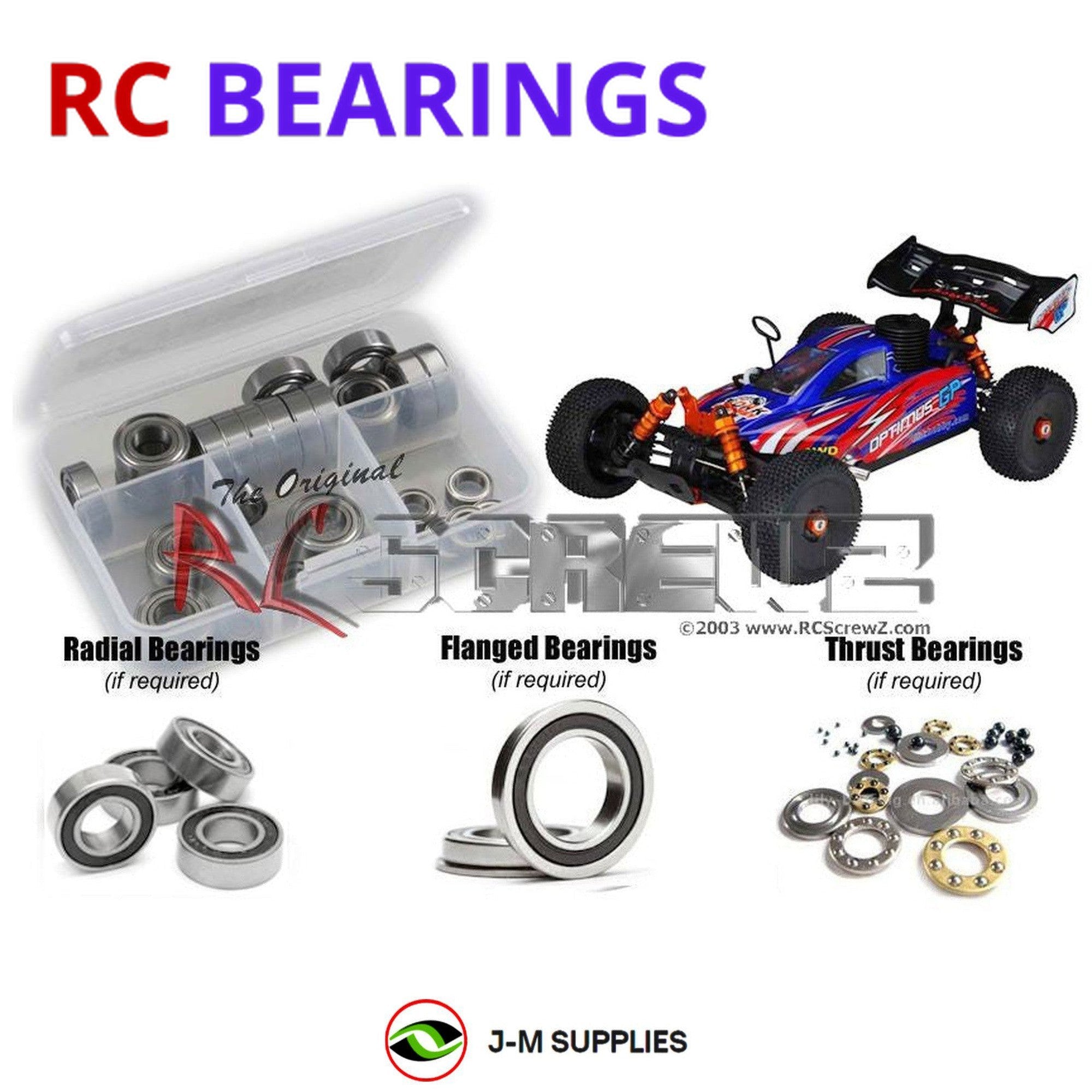 RCScrewZ Rubber Shielded Bearing Kit dhk001r for DHK Hobby Optimus XL - Picture 1 of 12