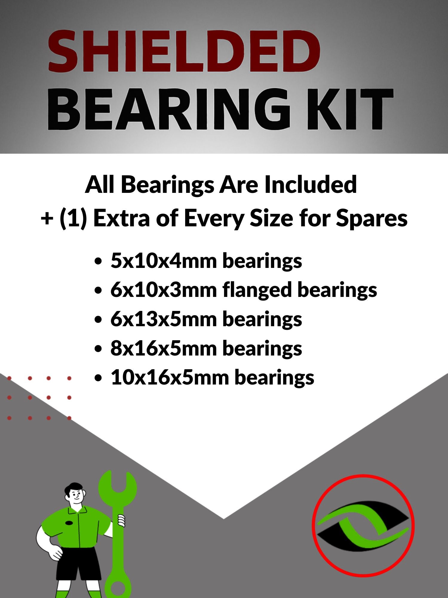 RCScrewZ Metal Shielded Bearings hpi109b for HPI Savage XL Nitro SBK 1/8 | KIT - Picture 3 of 12