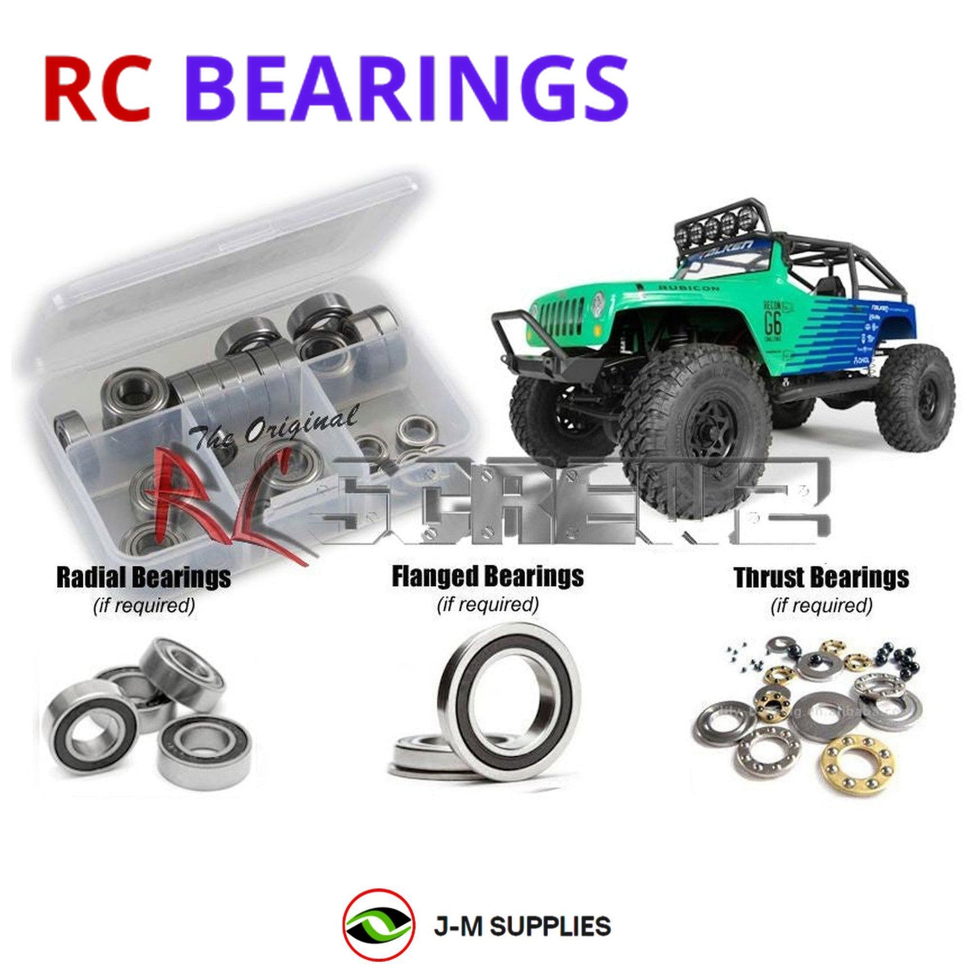 RCScrewZ Rubber Shielded Bearing Kit axi019r for Axial SCX10 Wrangler G6 Falken - Picture 1 of 12