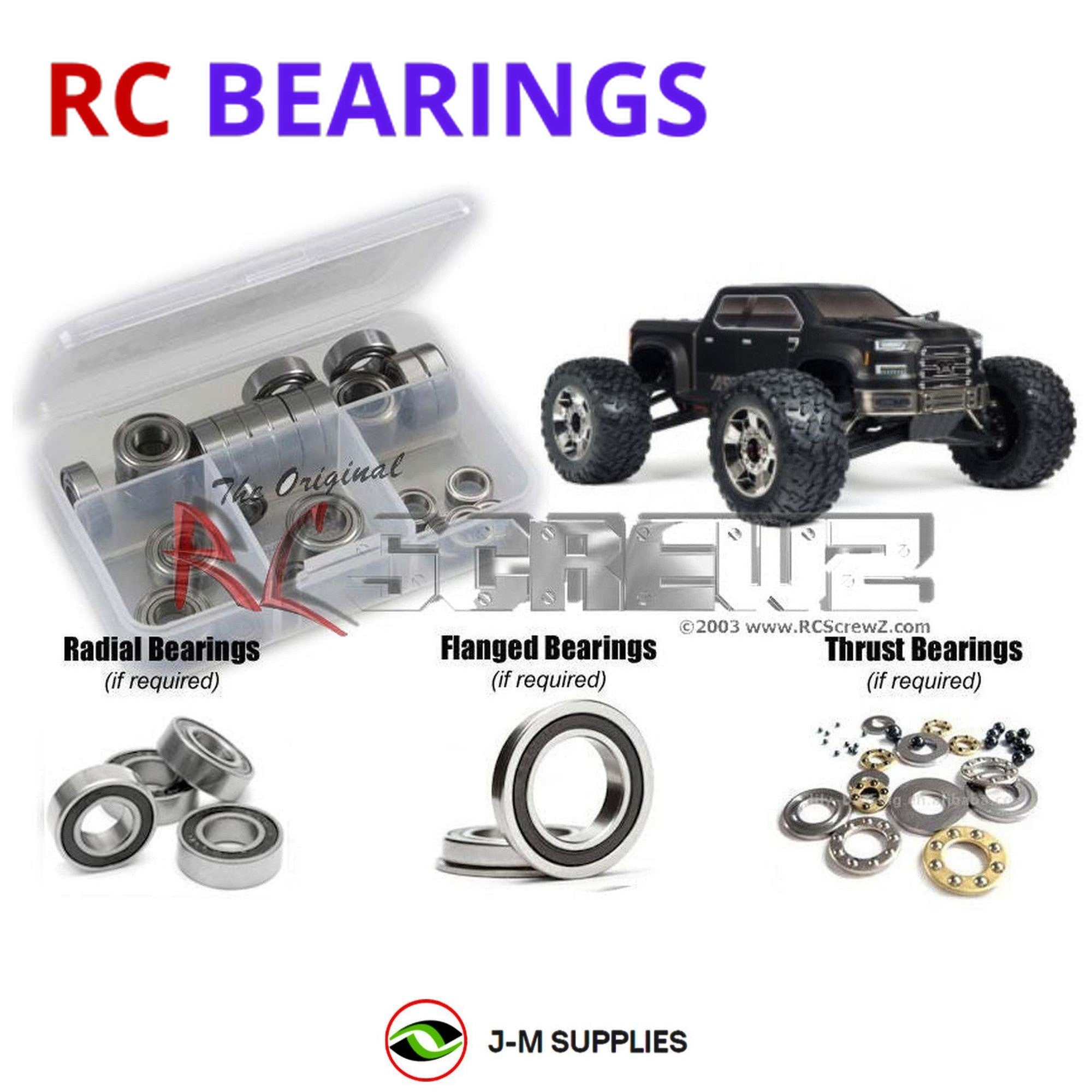 RCScrewZ Rubber Shielded Bearings arrm013r for Arrma RC Nero Big Rock 6s 1/8th - Picture 1 of 12