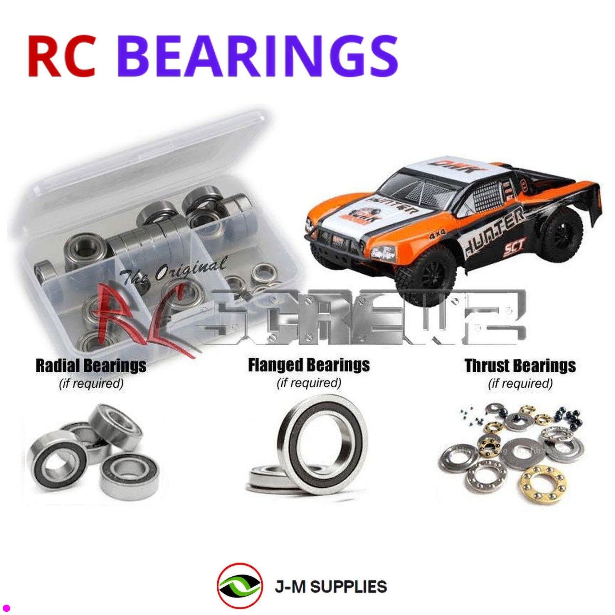 RCScrewZ Rubber Shielded Bearing Kit dhk011r for DHK Hobby Hunter SCT - Picture 1 of 12