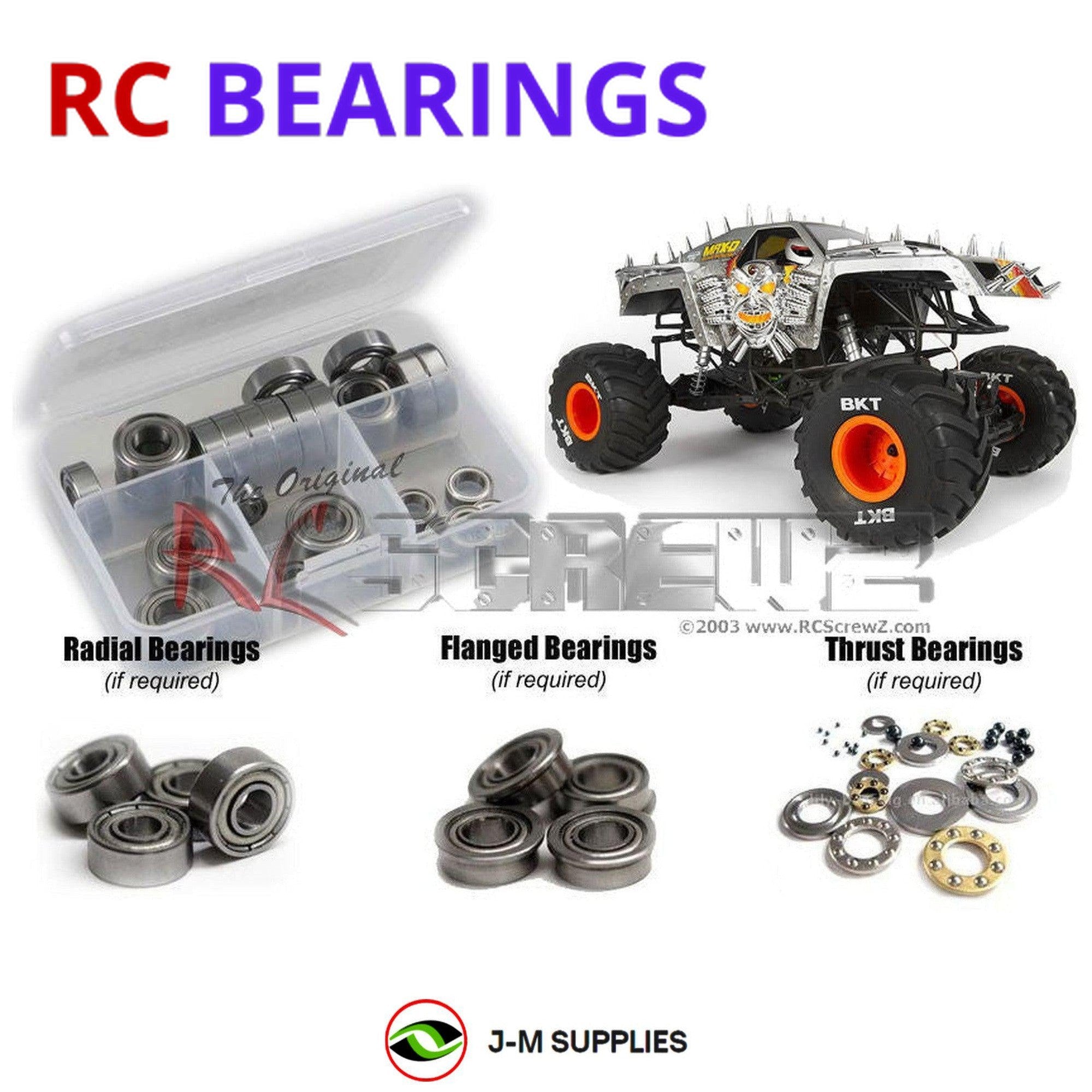 RCScrewZ Metal Shielded Bearing Kit axi025b for Axial Racing SMT10 Max-D #90057 - Picture 1 of 12