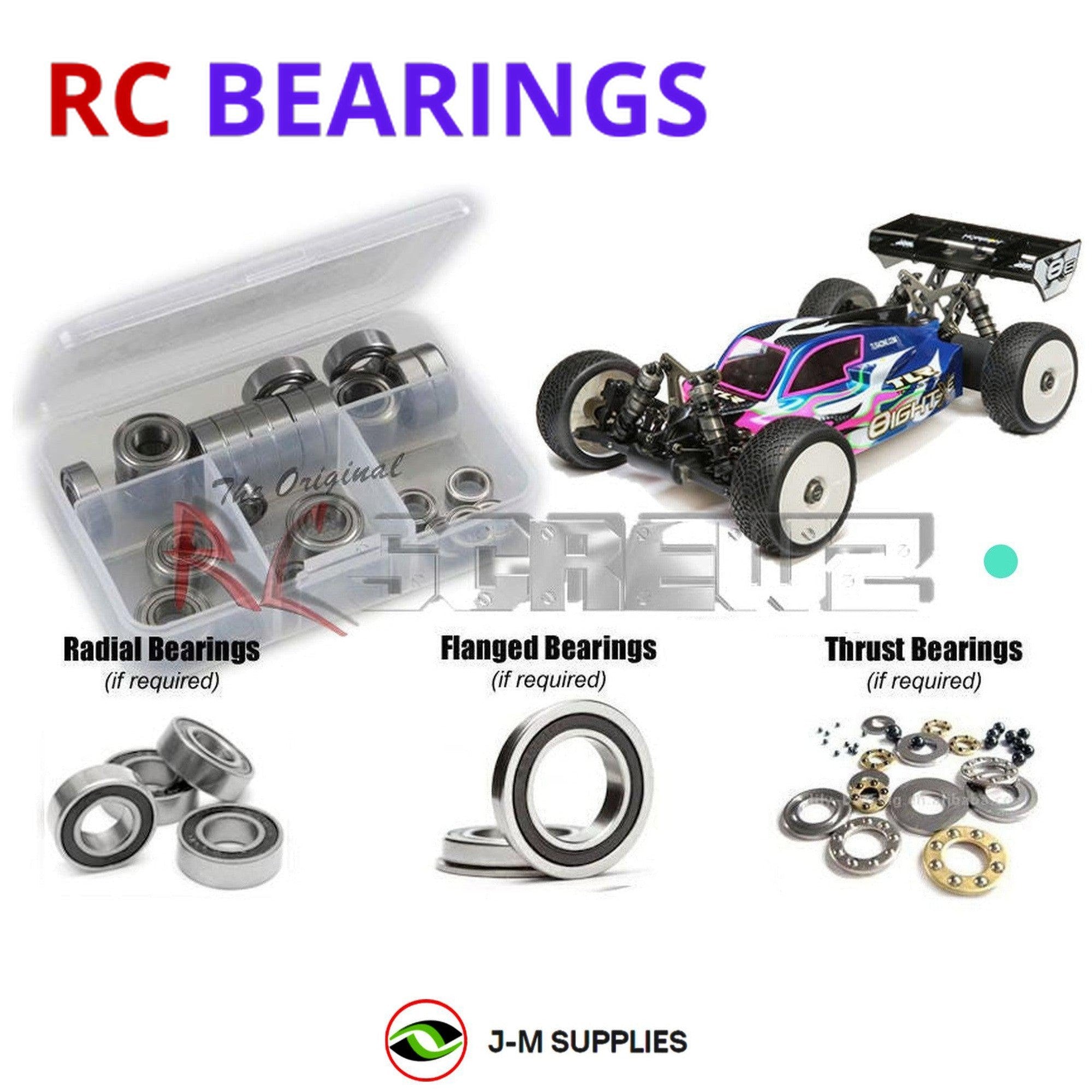 RCScrewZ Rubber Shielded Bearing Kit los105r for Losi 8ight-Xe 1/8th TLR04008 - Picture 1 of 12