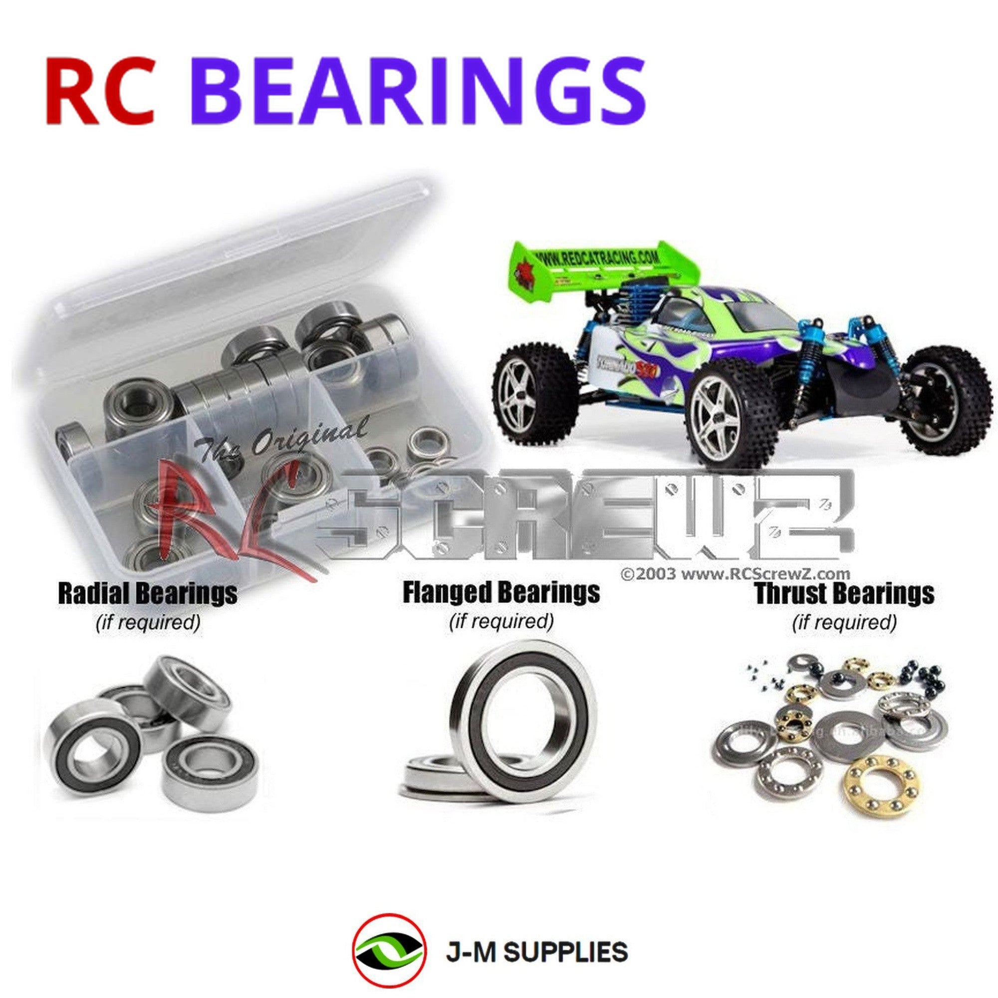 RCScrewZ Rubber Shielded Bearings rcr031r for RedCat Racing Tornado S30 4WD 1/10 - Picture 1 of 12