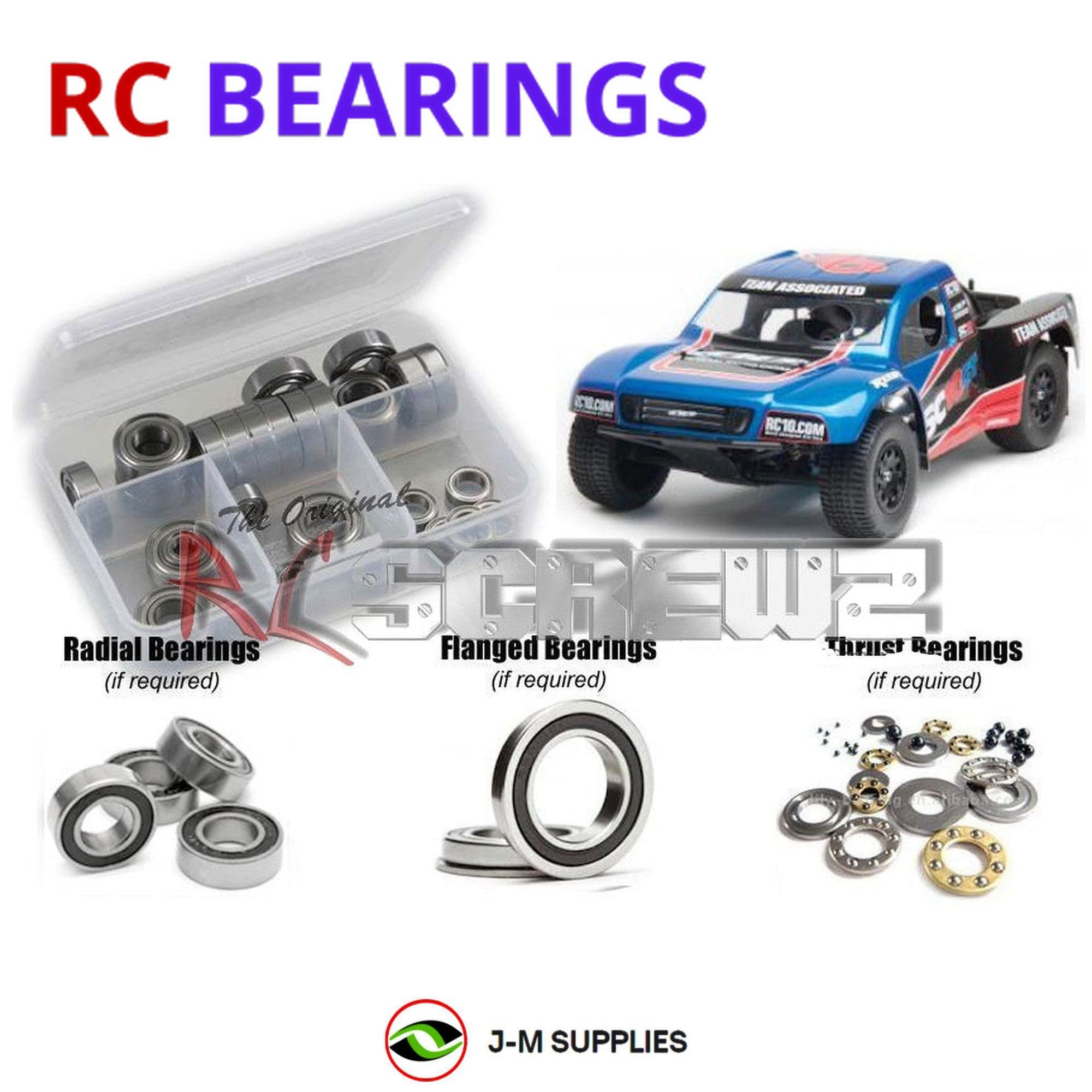 RCScrewZ Rubber Shielded Bearing Kit ass046r for Associated SC10 GT - Picture 1 of 12