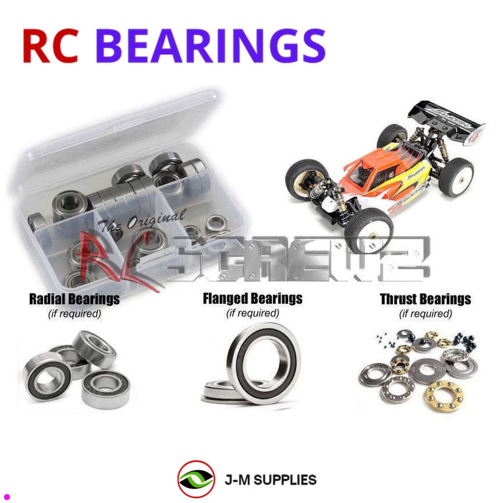 RCScrewZ Rubber Shielded Bearing Kit swz006r for SWorkZ S35-2E 1/8 Buggy #910024 - Picture 1 of 12