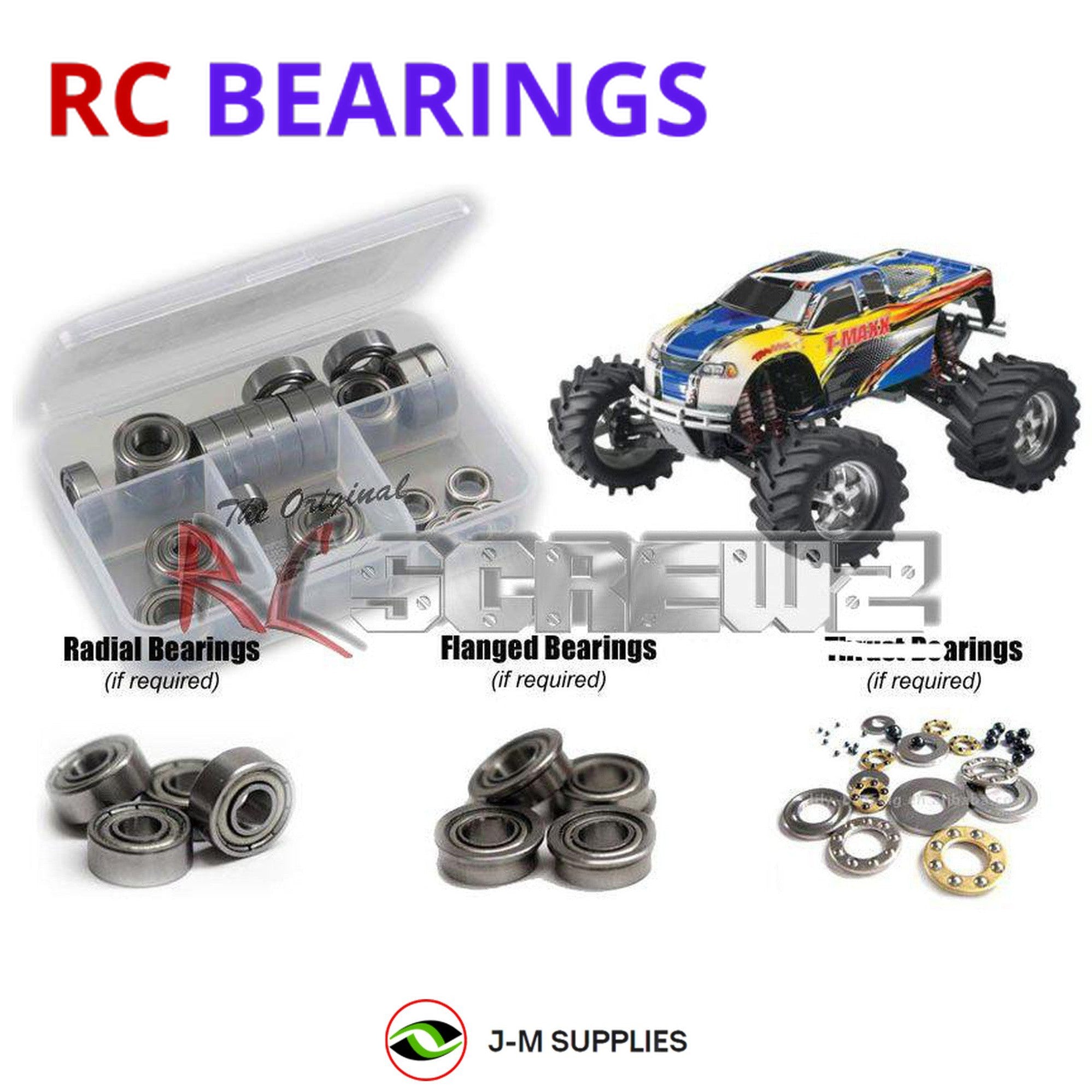 RCScrewZ Metal Shielded Bearing Kit tra009b for Traxxas T-Maxx 1.5 - Picture 1 of 12