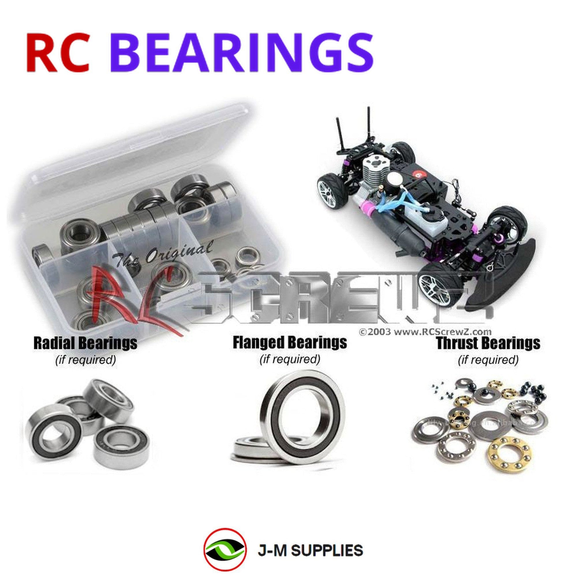 RCScrewZ Rubber Shielded Bearing Kit rcr056r for RedCat Lightning STR/STK - Picture 1 of 12