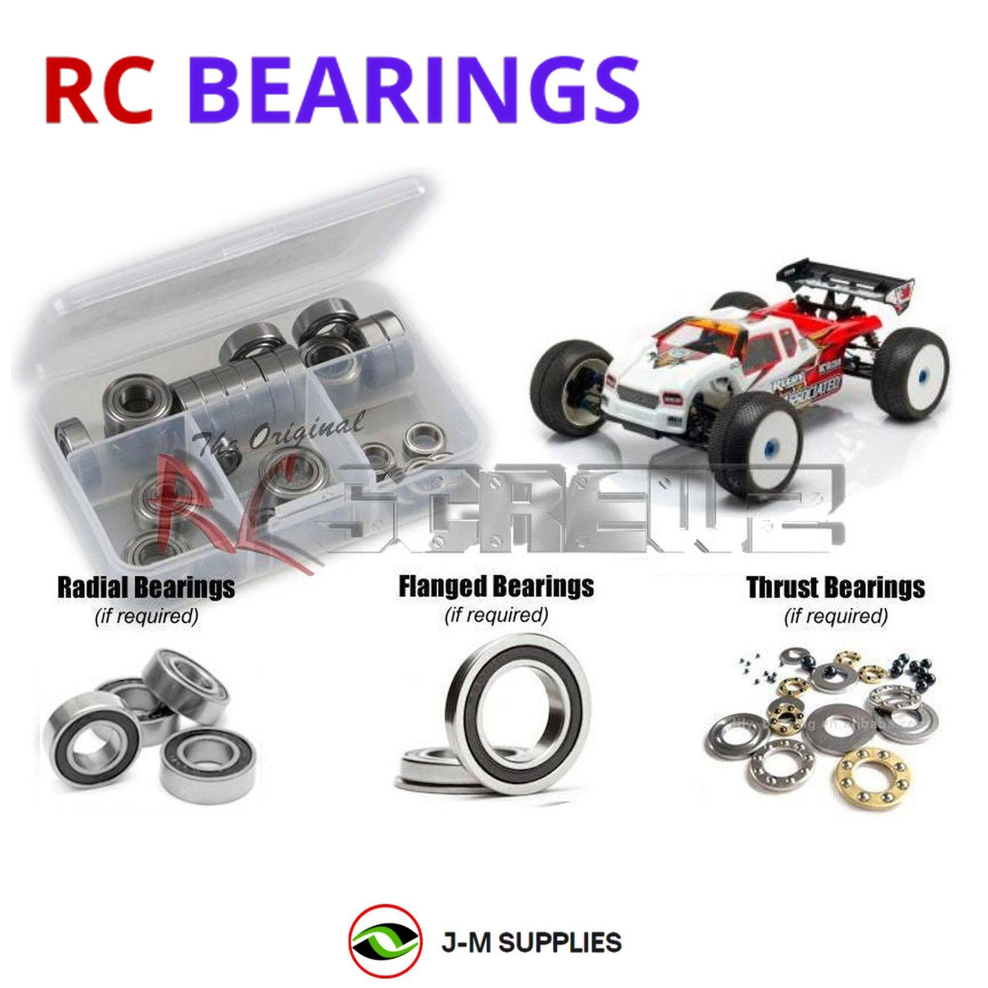 RCScrewZ Rubber Shielded Bearing Kit ass074r for Associated RC8 T3 Team - Picture 1 of 12