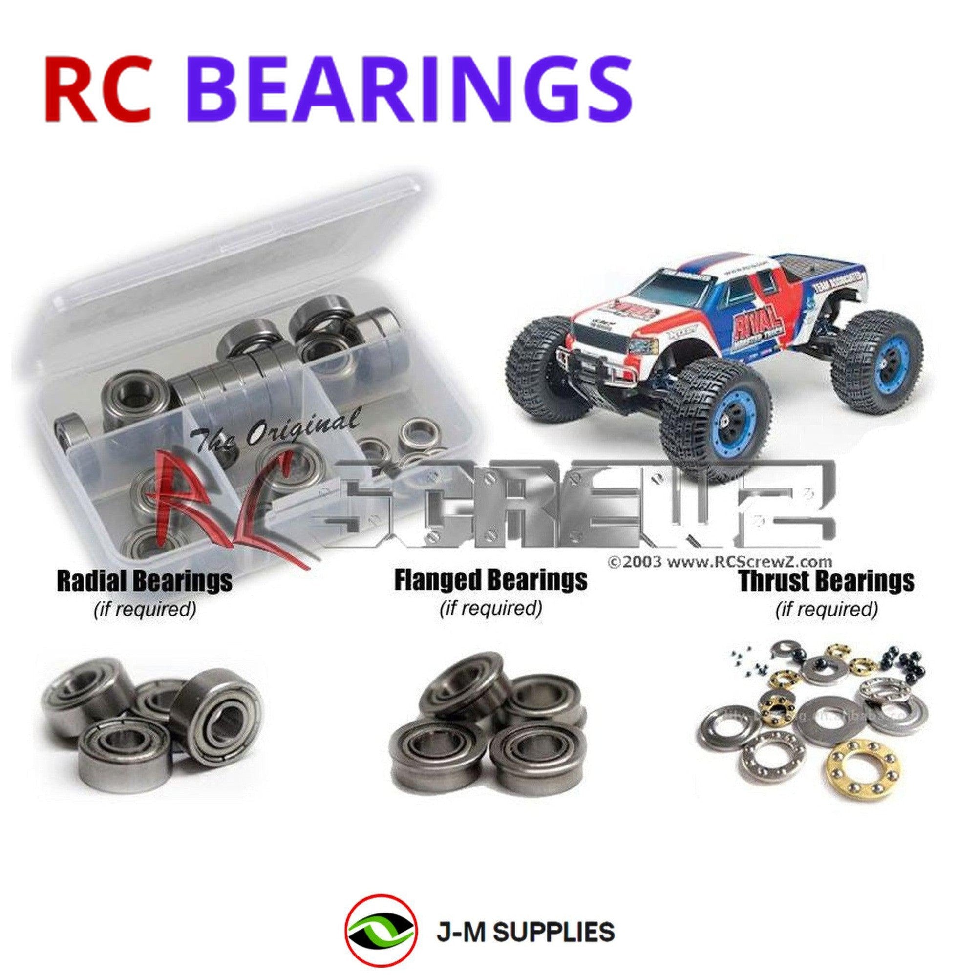 RCScrewZ Metal Shielded Bearing Kit ass054b for Associated Rival MT 1/8 #20511 - Picture 1 of 12