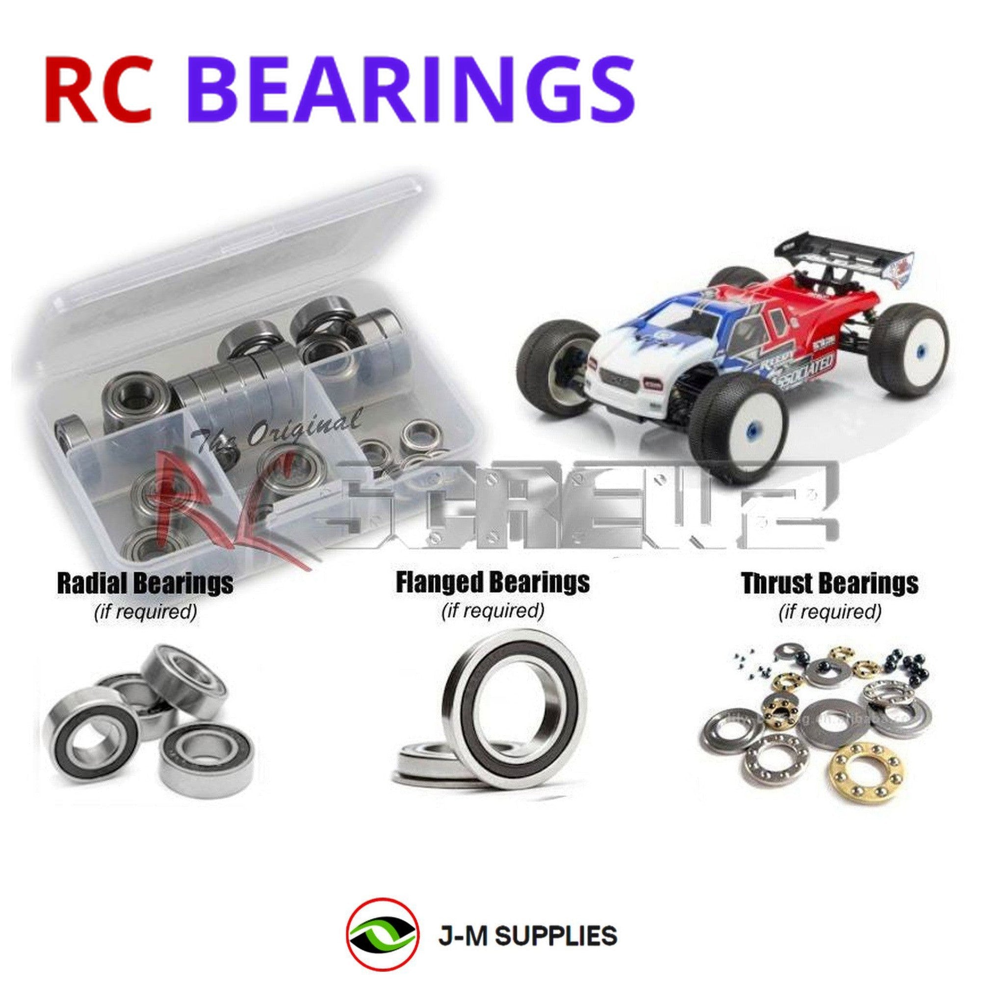 RCScrewZ Rubber Shielded Bearing Kit ass075r for Associated RC8 T3e Team #80918 - Picture 1 of 12