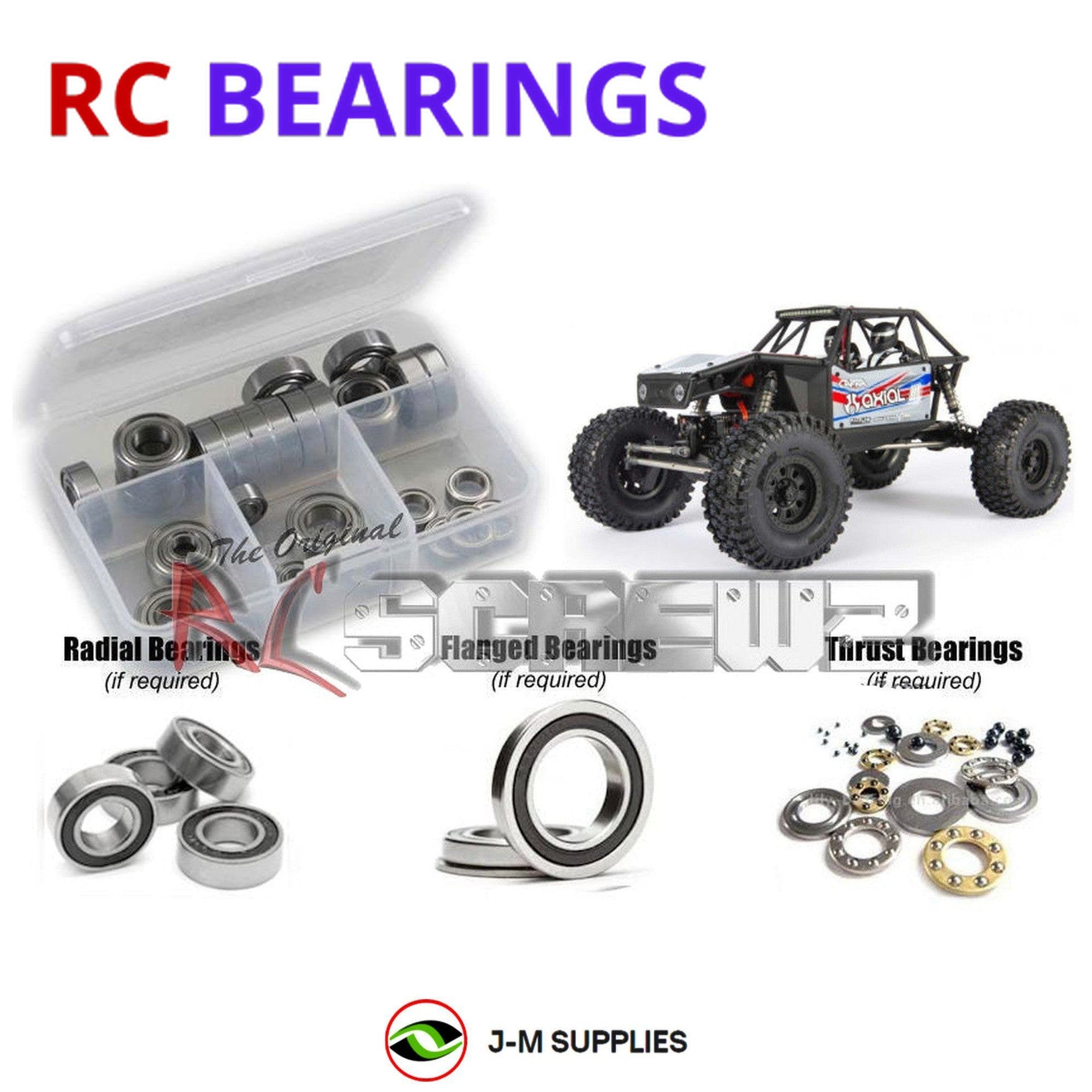 RCScrewZ Rubber Shielded Bearing Kit axi031r for Axial Capra 1.9/RTR AXI03004 - Picture 1 of 12