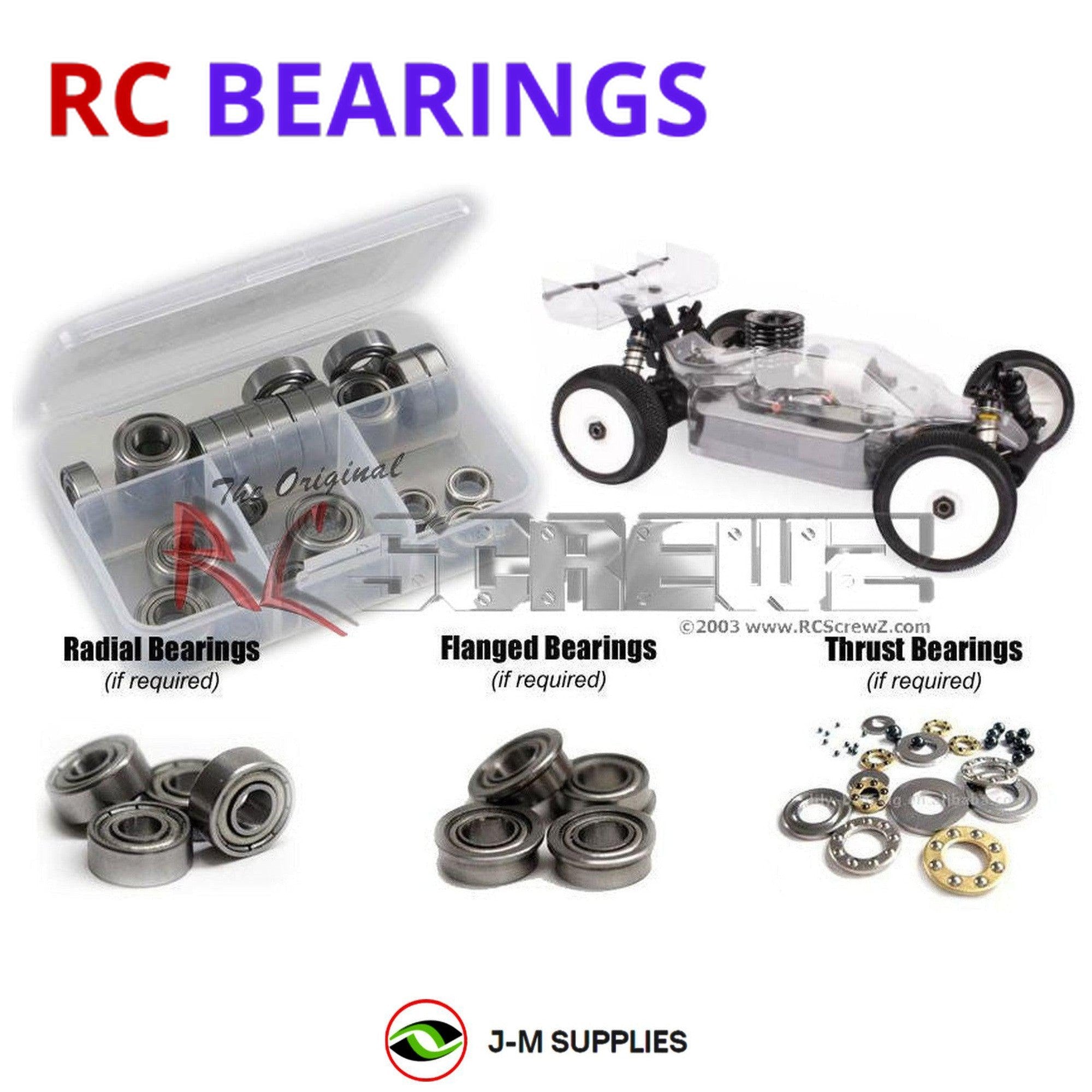 RCScrewZ Metal Shielded Bearing Kit hot034b for Hot Bodies D817 Nitro 1/8th - Picture 1 of 12