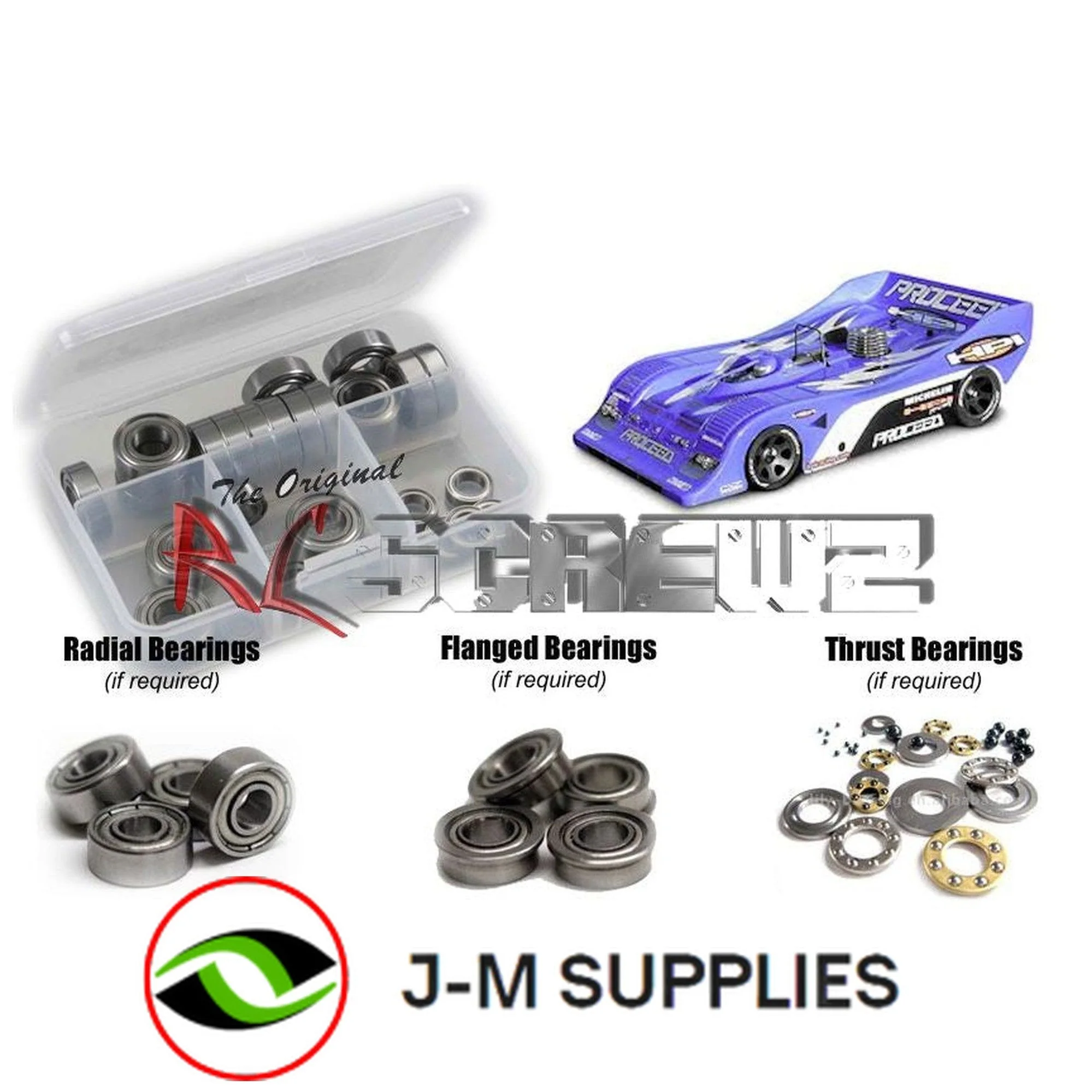 RCScrewZ Metal Shielded Bearing Kit hpi008b for HPI Racing Proceed 1/8 Onroad - Picture 1 of 12
