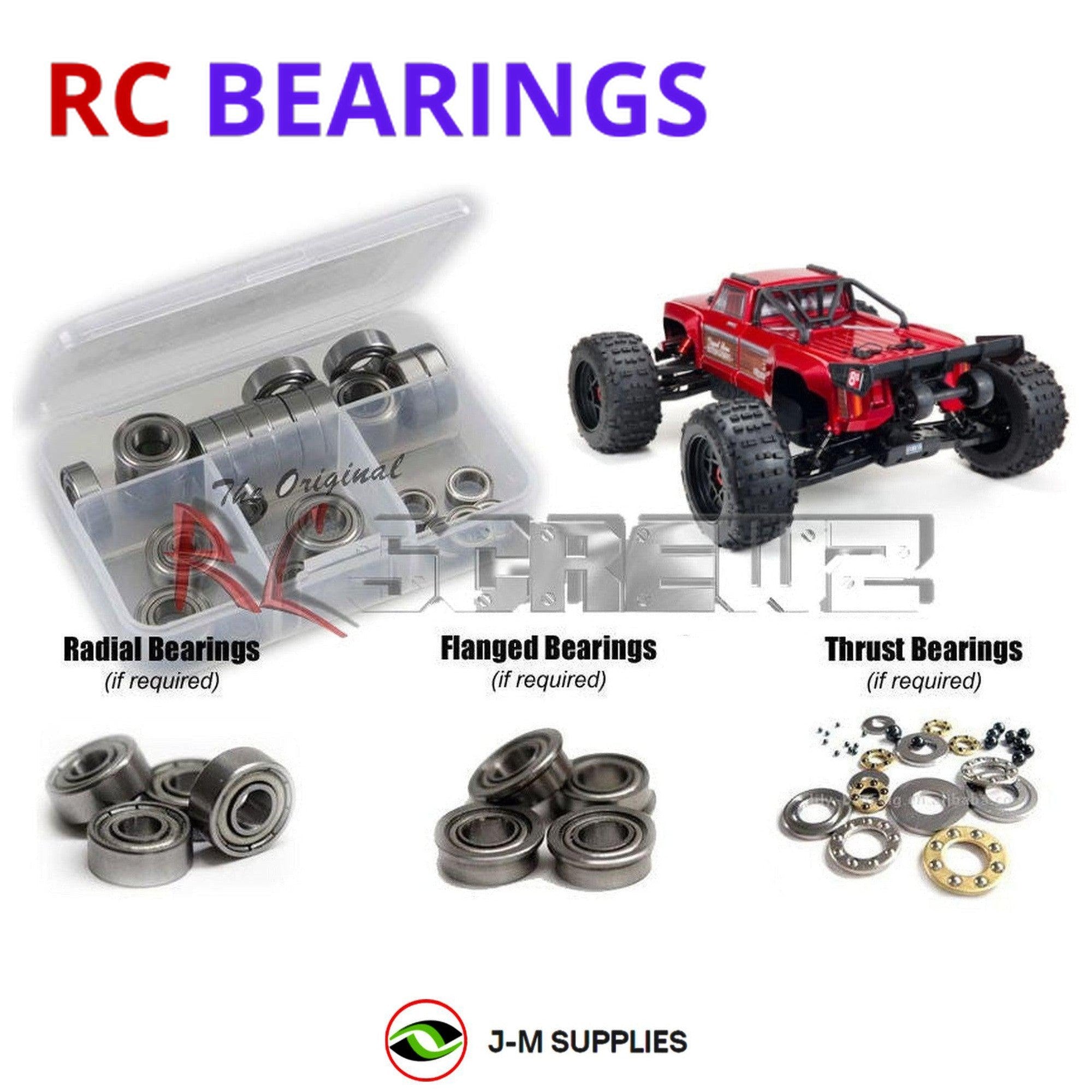 RCScrewZ Metal Shielded Bearing Kit ara034b for Arrma Outcast 8s 1/5th #ARA5810 - Picture 1 of 12