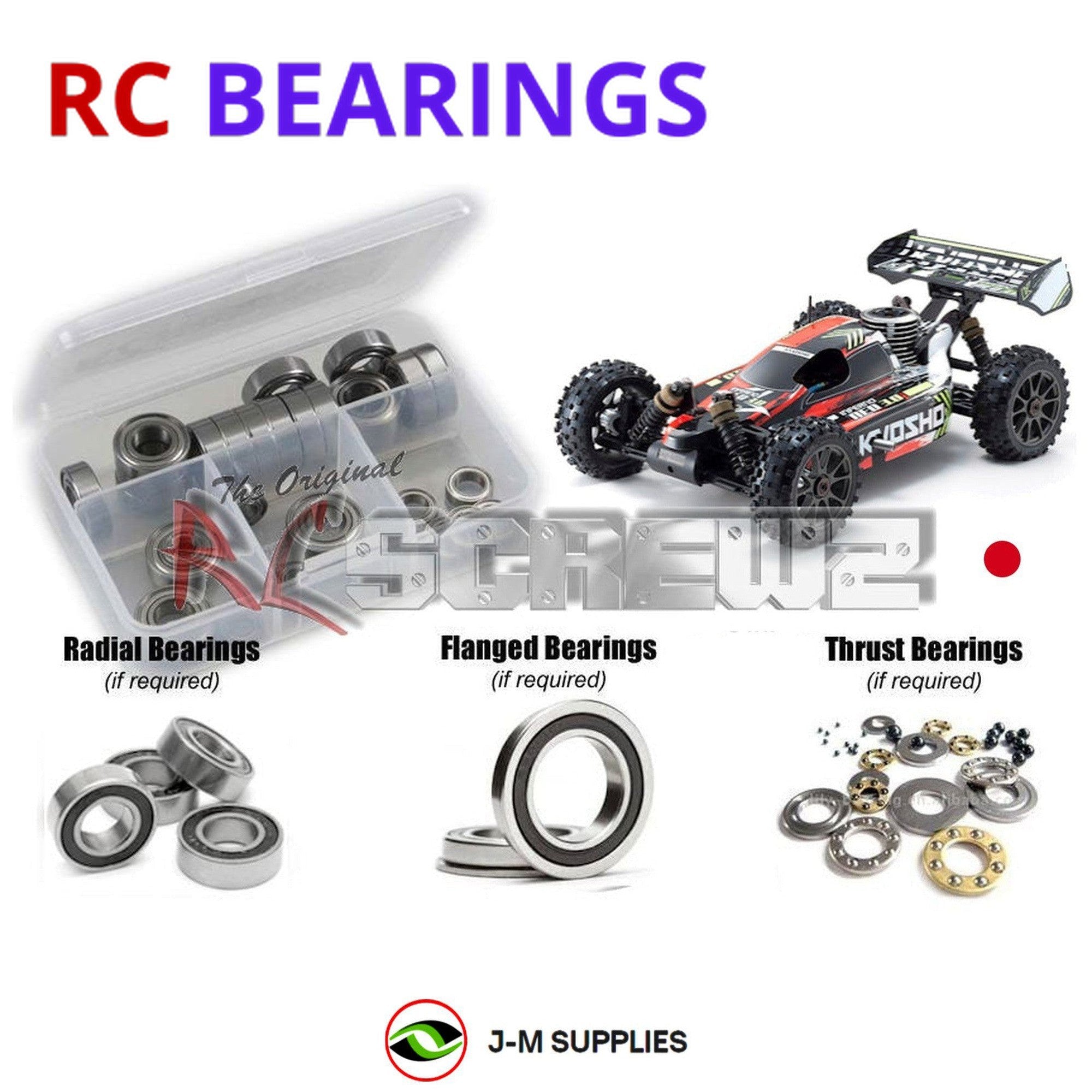 RCScrewZ Rubber Shielded Bearings kyo183r for Kyosho Inferno Neo 3.0 Nitro - Picture 1 of 12