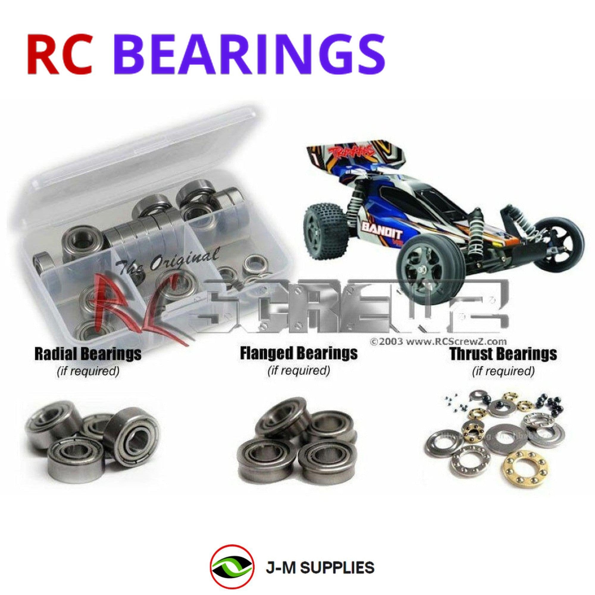 RCScrewZ Metal Shielded Bearing Kit tra064b for Traxxas Bandit VXL TSM #24076-3 - Picture 1 of 12