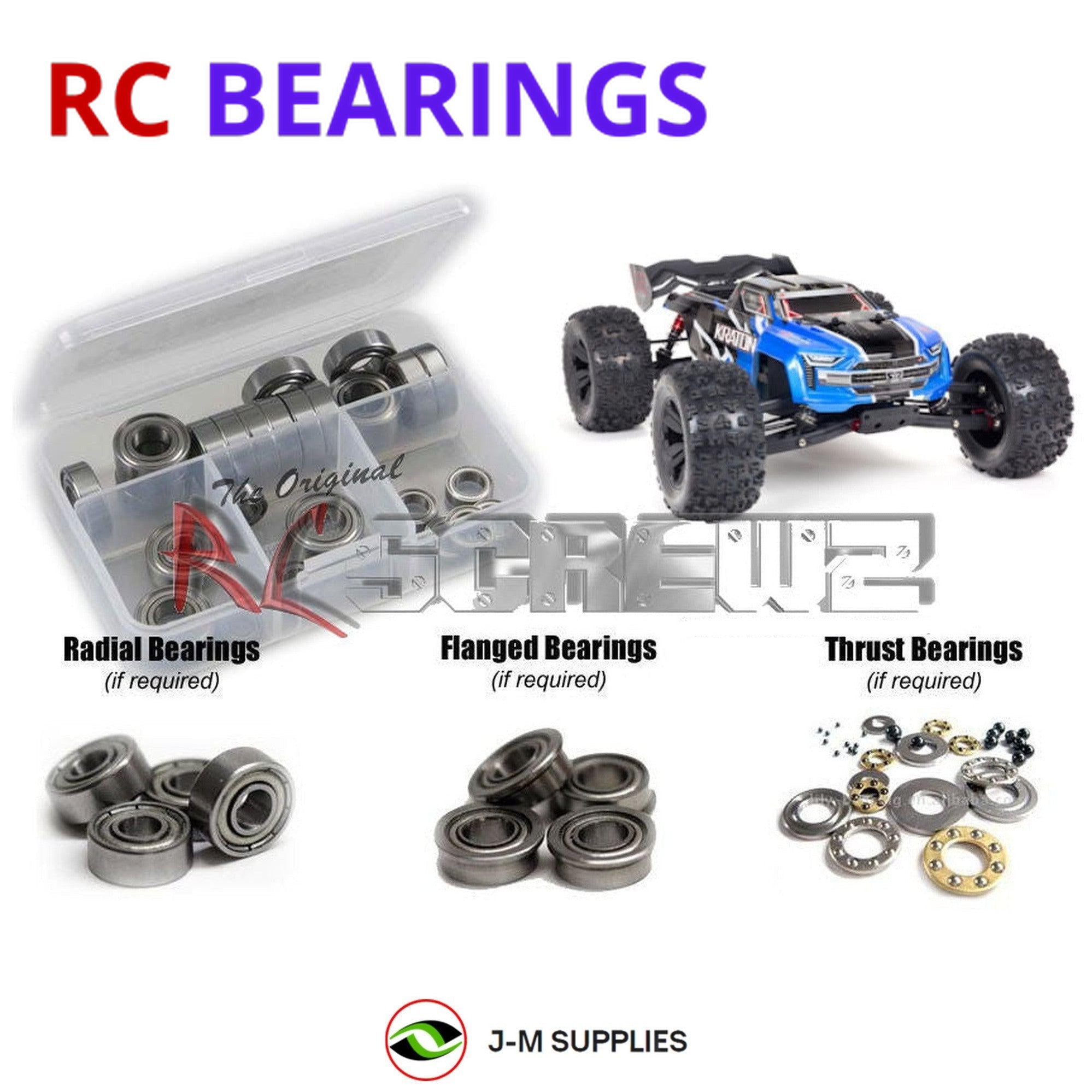 RCScrewZ Metal Shielded Bearing Kit ara038b for Arrma RC Kraton 6s V5 #ARA8608V5 - Picture 1 of 12