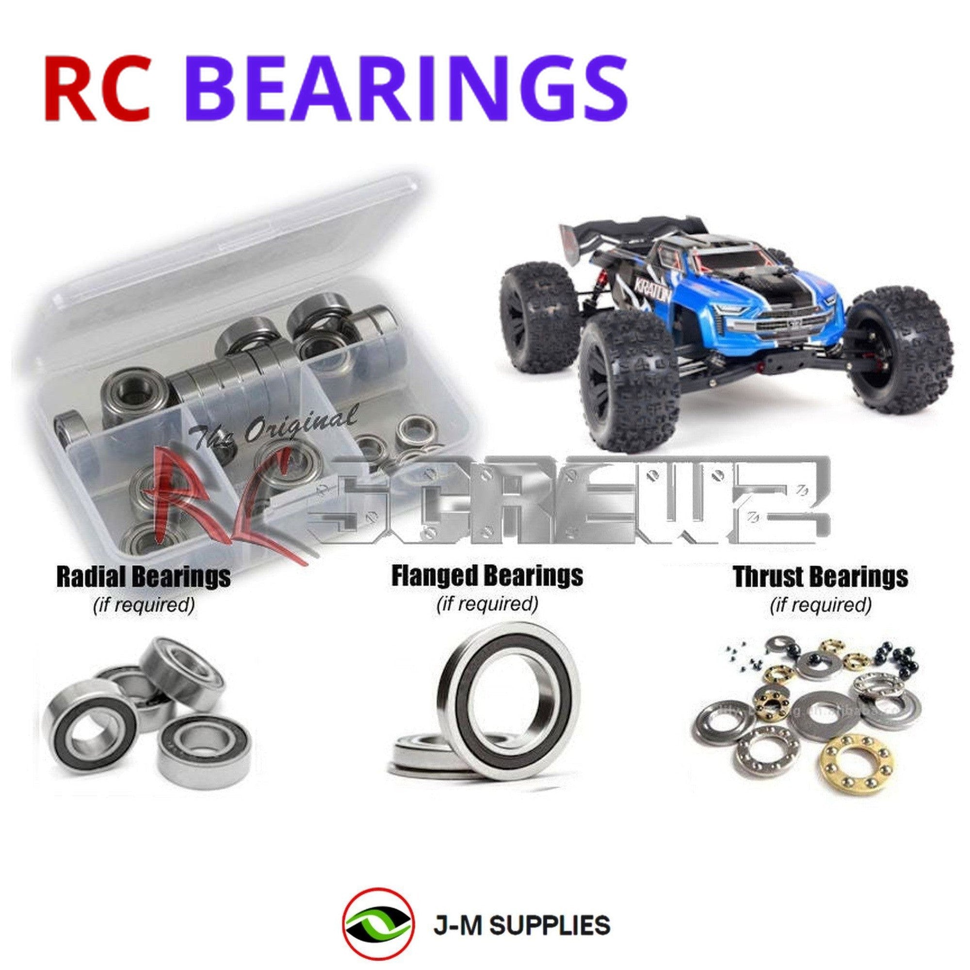 RCScrewZ Rubber Shielded Bearings ara038r for Arrma RC Kraton 6s V5 #ARA8608V5 - Picture 1 of 12