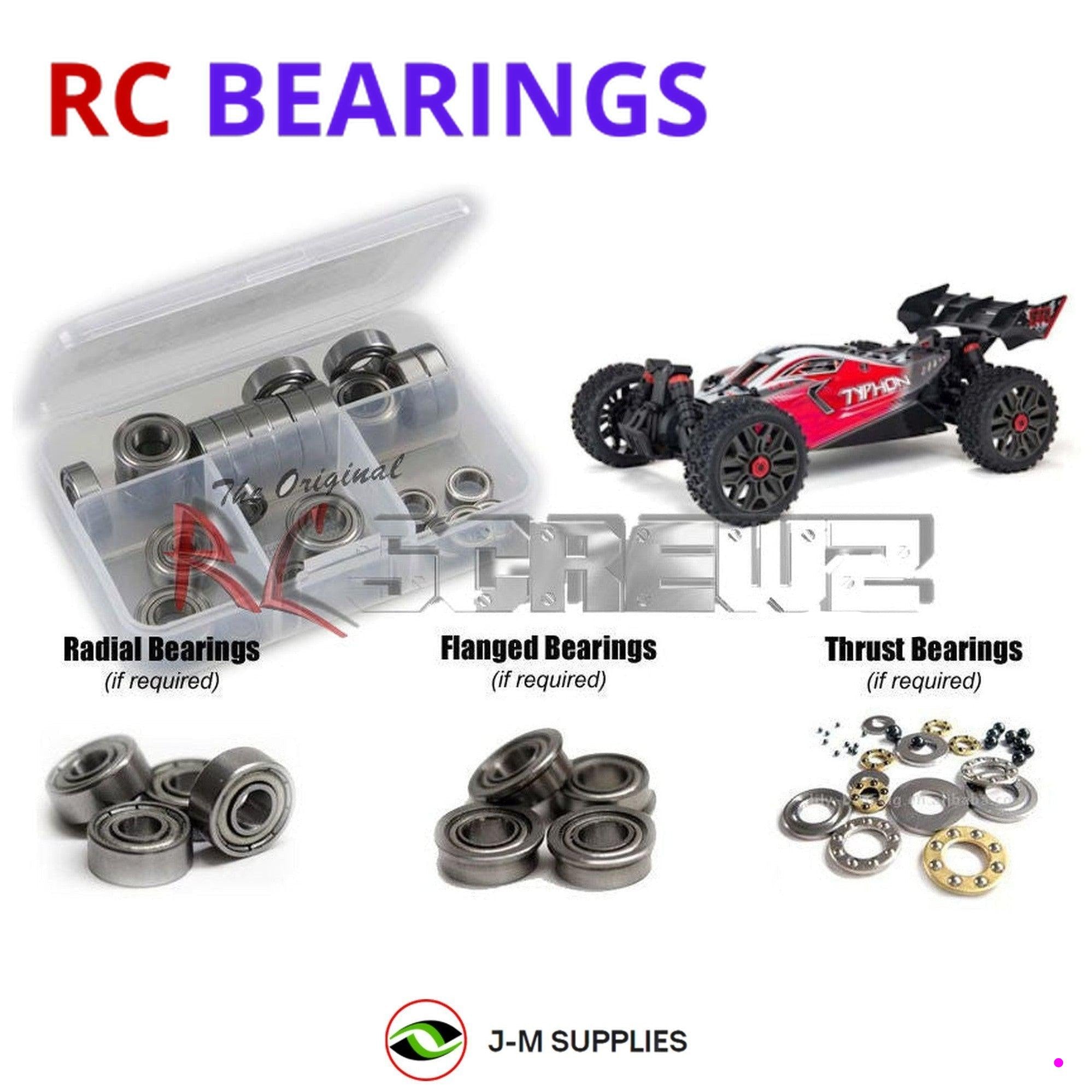 RCScrewZ Metal Shielded Bearings ara039b for Arrma RC Typhon 3s 4x4 V3 ARA4306V3 - Picture 1 of 12