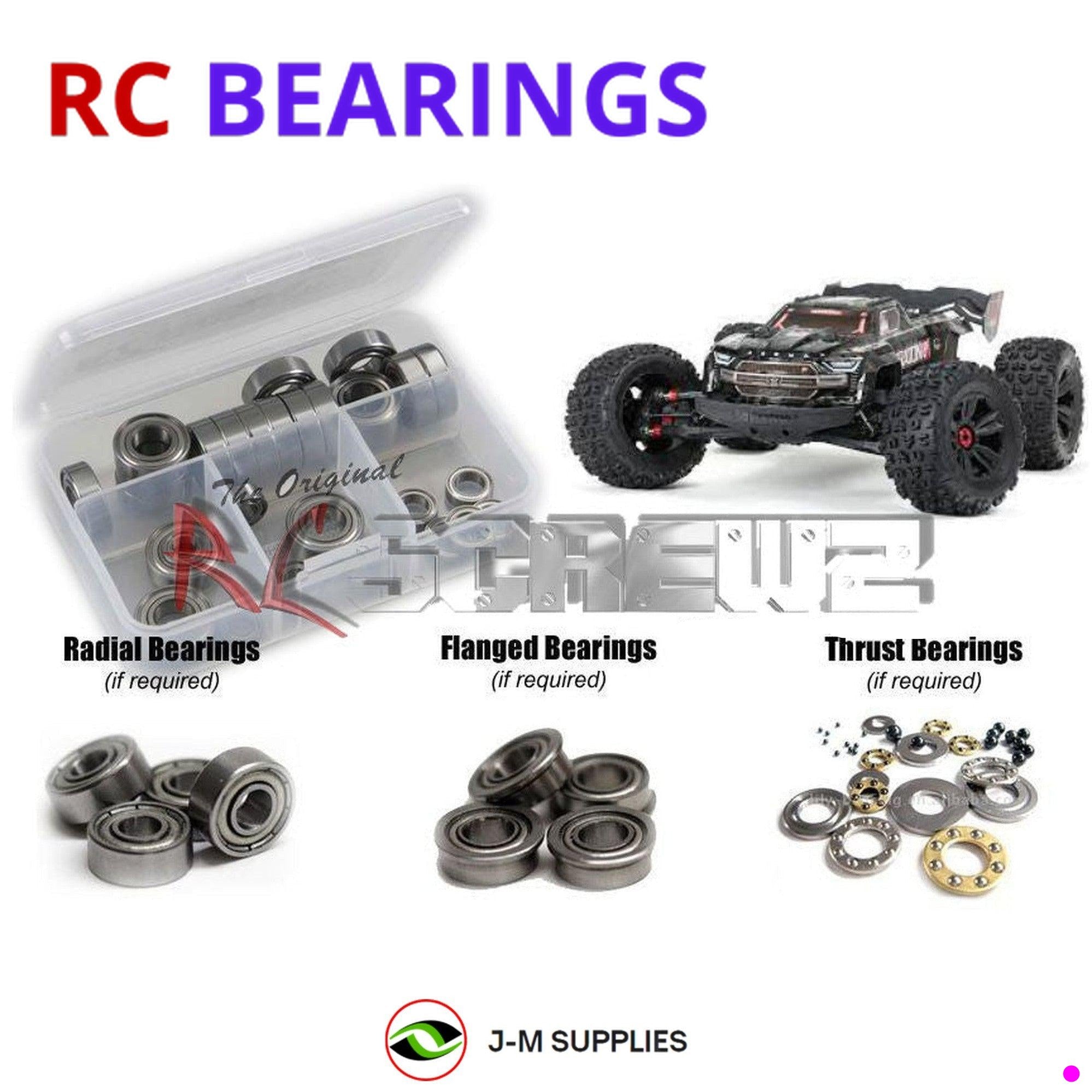 RCScrewZ Metal Shielded Bearings ara040b for Arrma Kraton 1/5 Roller EXB ARA5208 - Picture 1 of 12