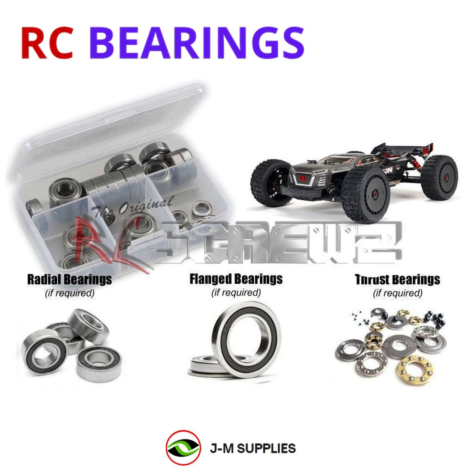 RCScrewZ Rubber Shielded Bearing Kit ara042r for Arrma RC Talion 6s BLX #ARA8707 - Picture 1 of 12