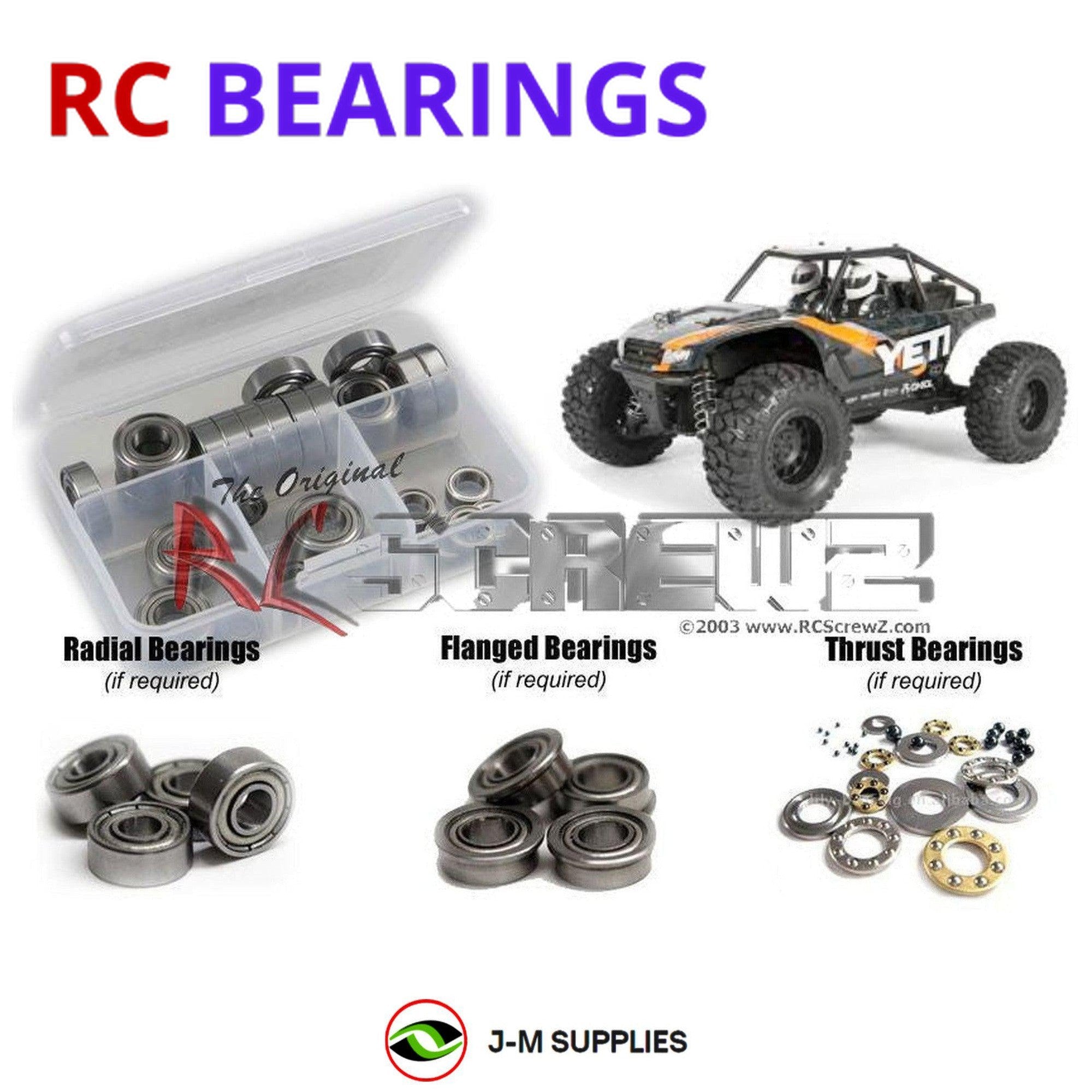 RCScrewZ Metal Shielded Bearings axi026b for Axial Racing Yeti Jr. 1/18th #90054 - Picture 1 of 12