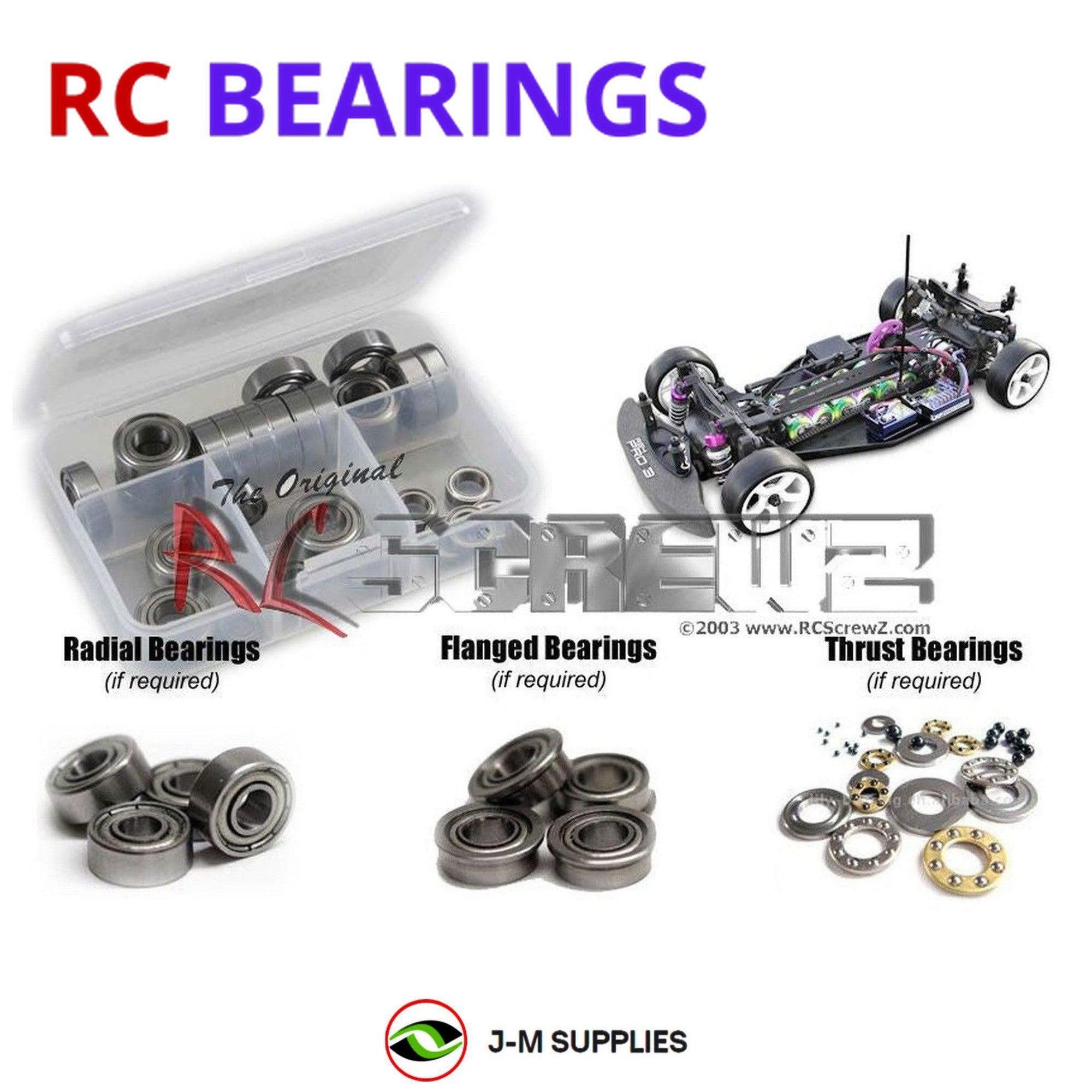 RCScrewZ Metal Shielded Bearing Kit hpi001b for HPI Racing Pro 3 - Picture 1 of 12