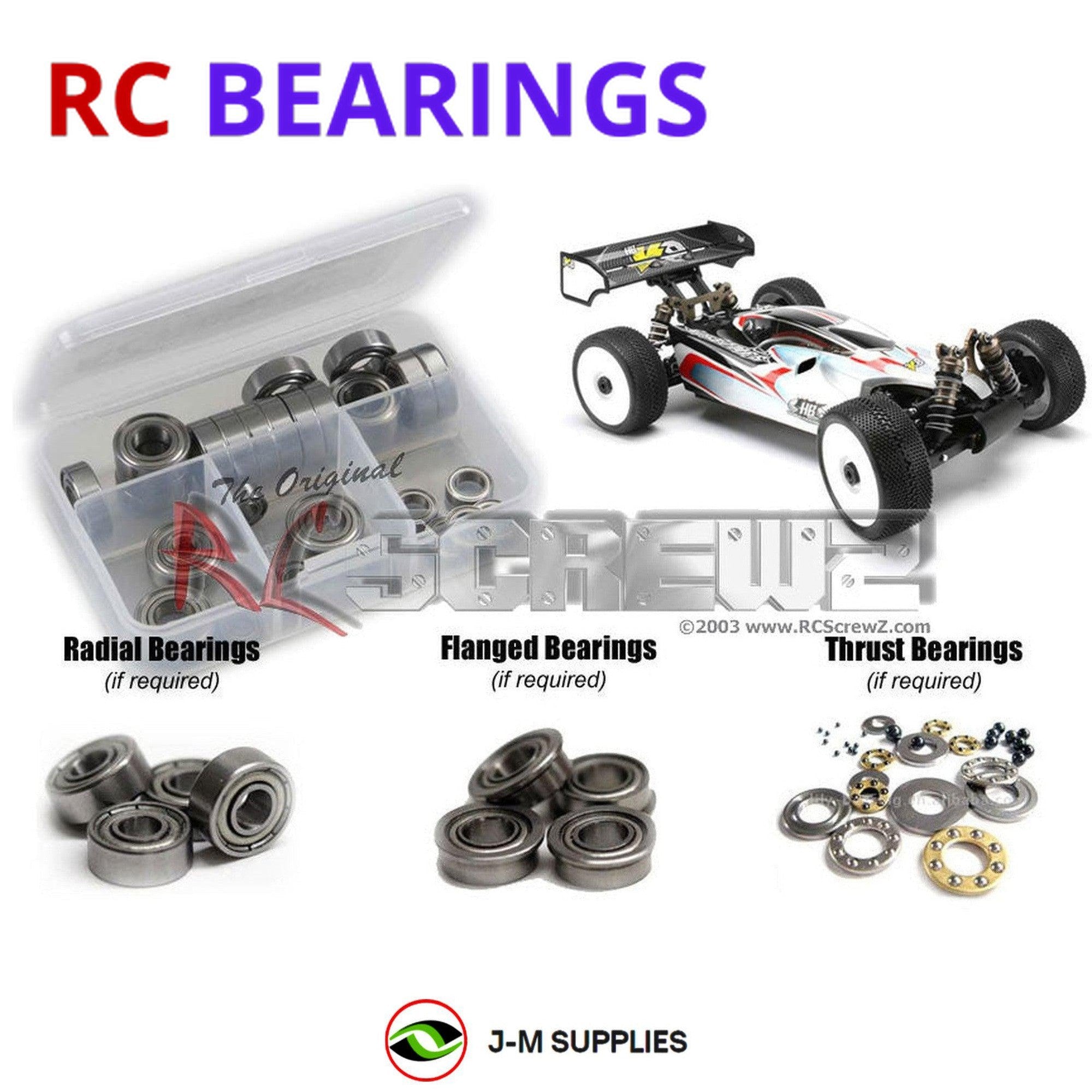 RCScrewZ Metal Shielded Bearing Kit hot022b for HotBodies Ve8 Buggy - Picture 1 of 12