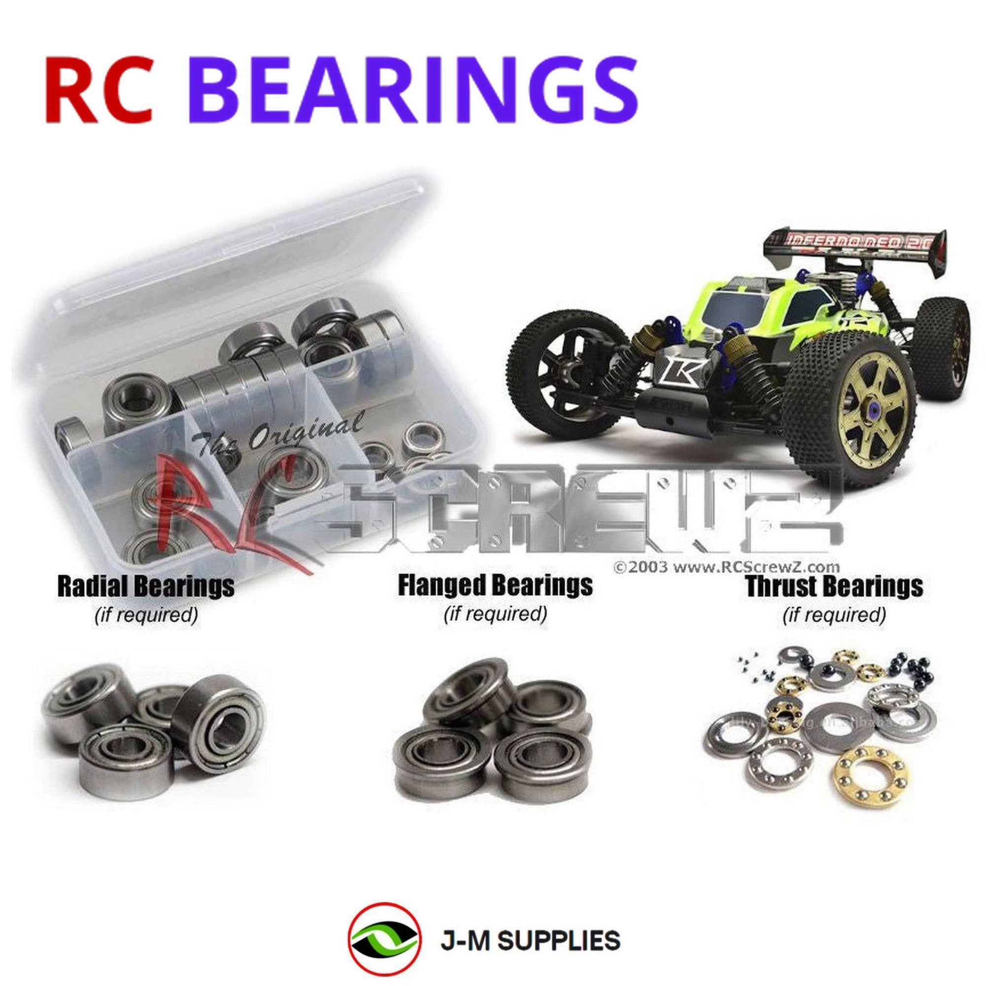 RCScrewZ Metal Shielded Bearing Kit kyo172b for Kyosho Inferno Neo 2.0 #31684 - Picture 1 of 12